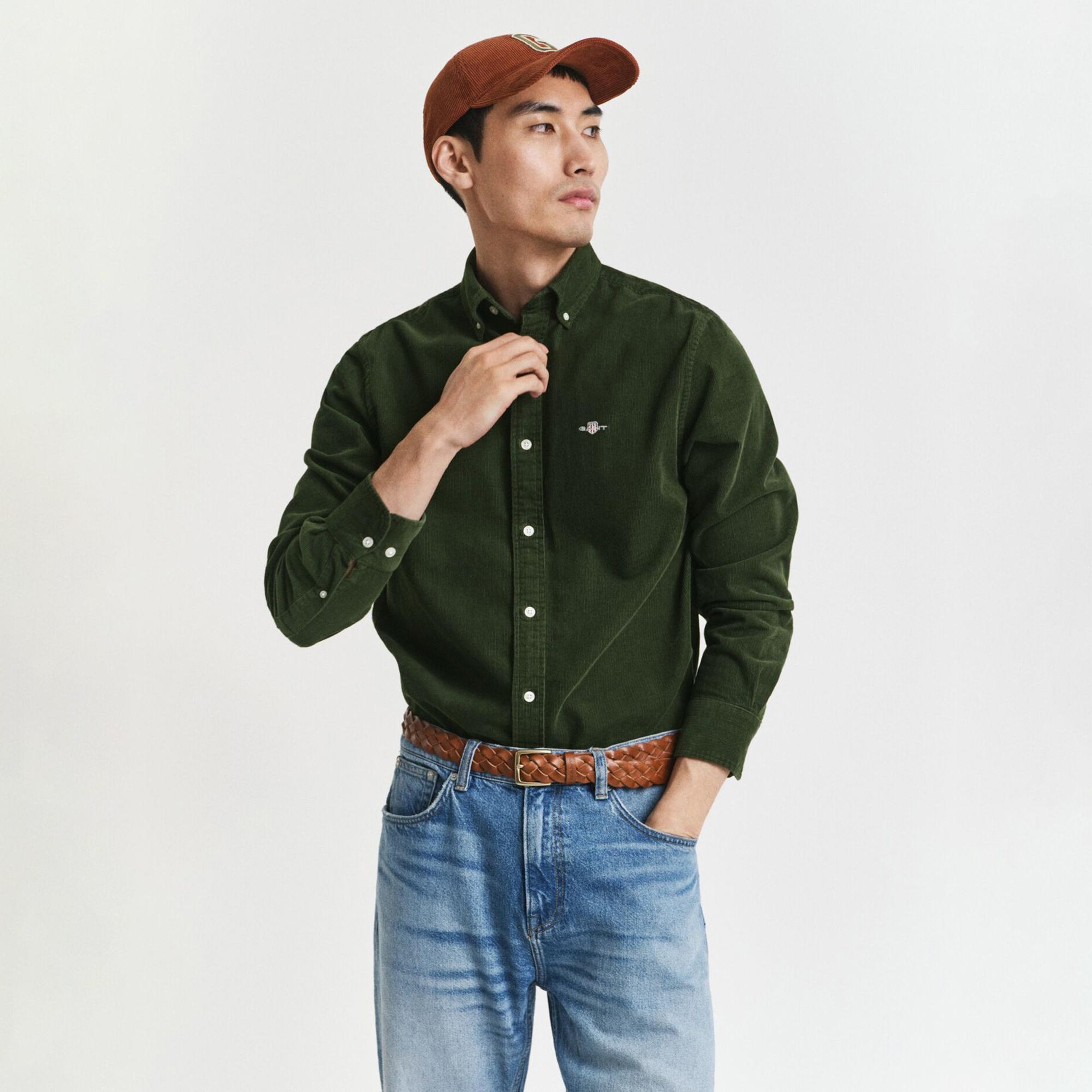 GANT Erkek Haki Regular Fit Düğmeli Gömlek