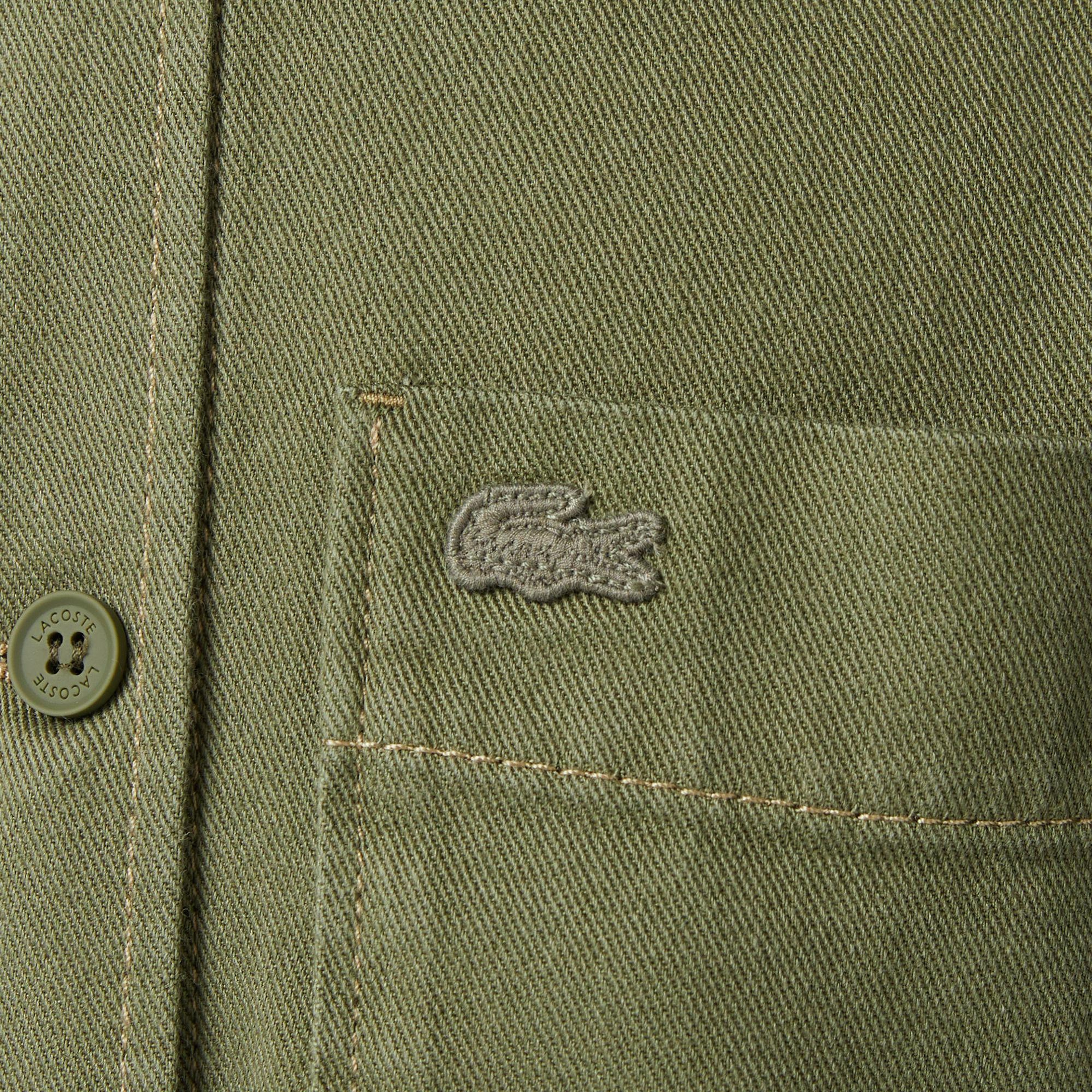 Lacoste Kadın Regular Fit Kısa Kollu Düğmeli Yaka Haki Gömlek