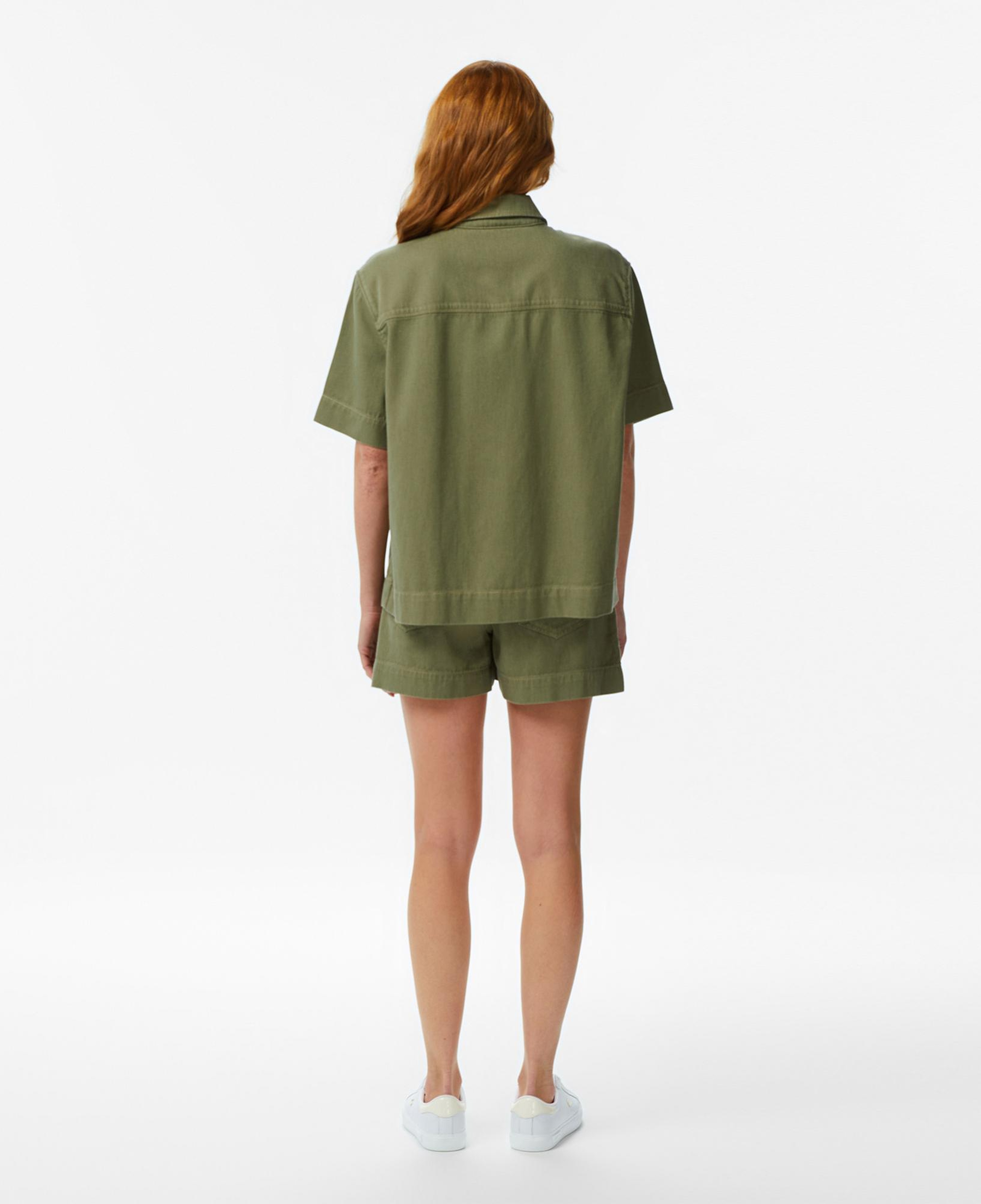 Lacoste Kadın Regular Fit Kısa Kollu Düğmeli Yaka Haki Gömlek