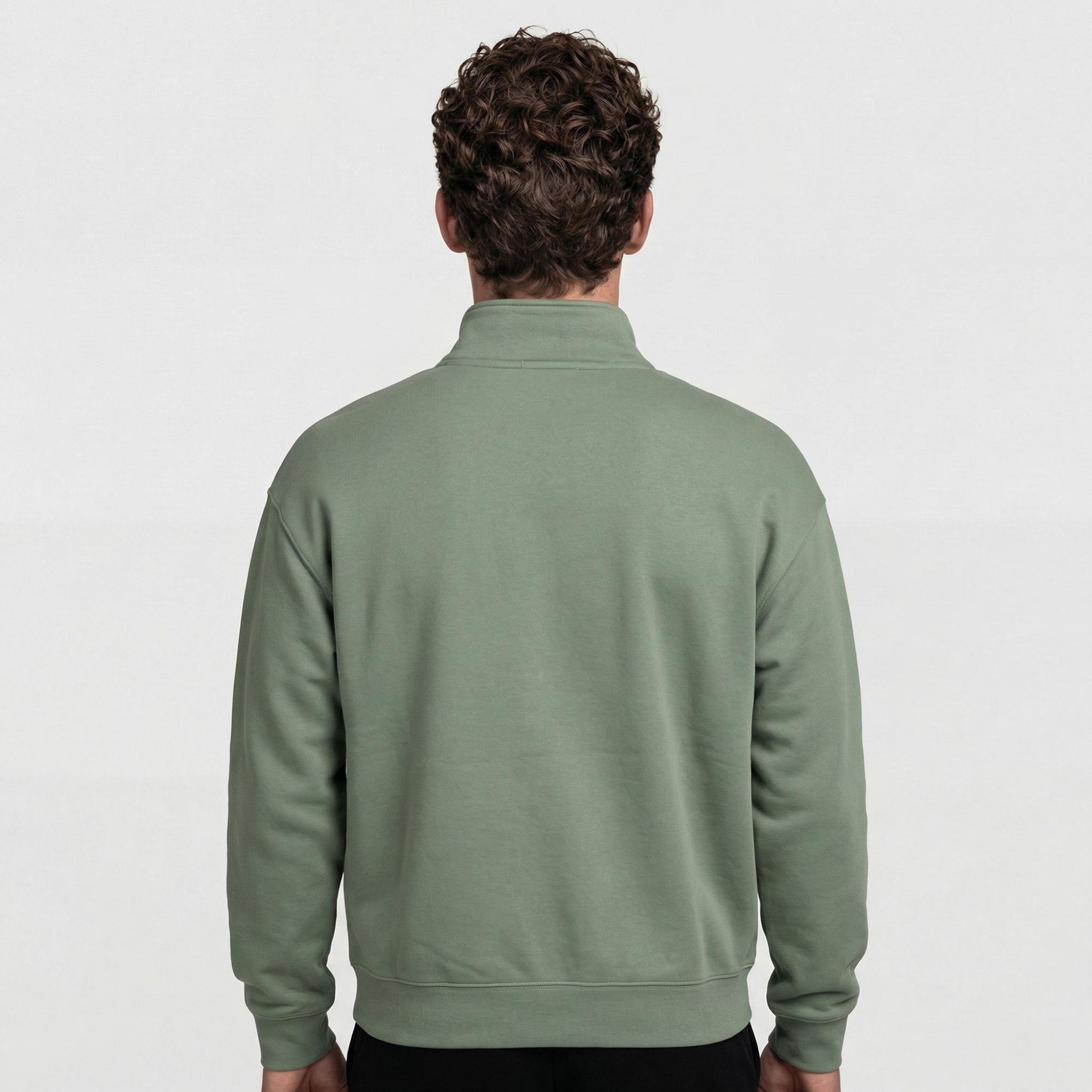 Lacoste Heavy Fleece Zipper Neck Unisex Yeşil Sweatshirt