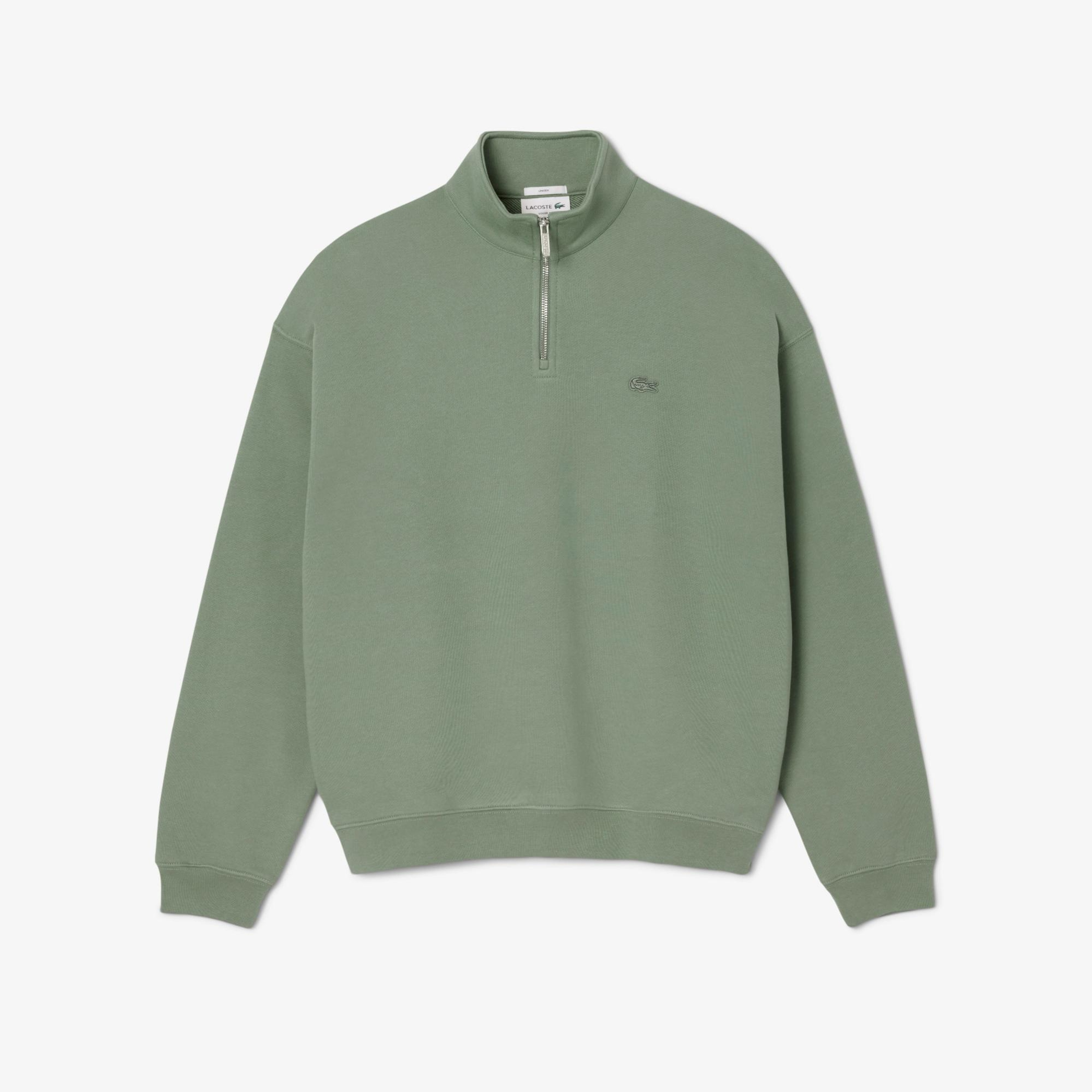 Lacoste Heavy Fleece Zipper Neck Unisex Yeşil Sweatshirt