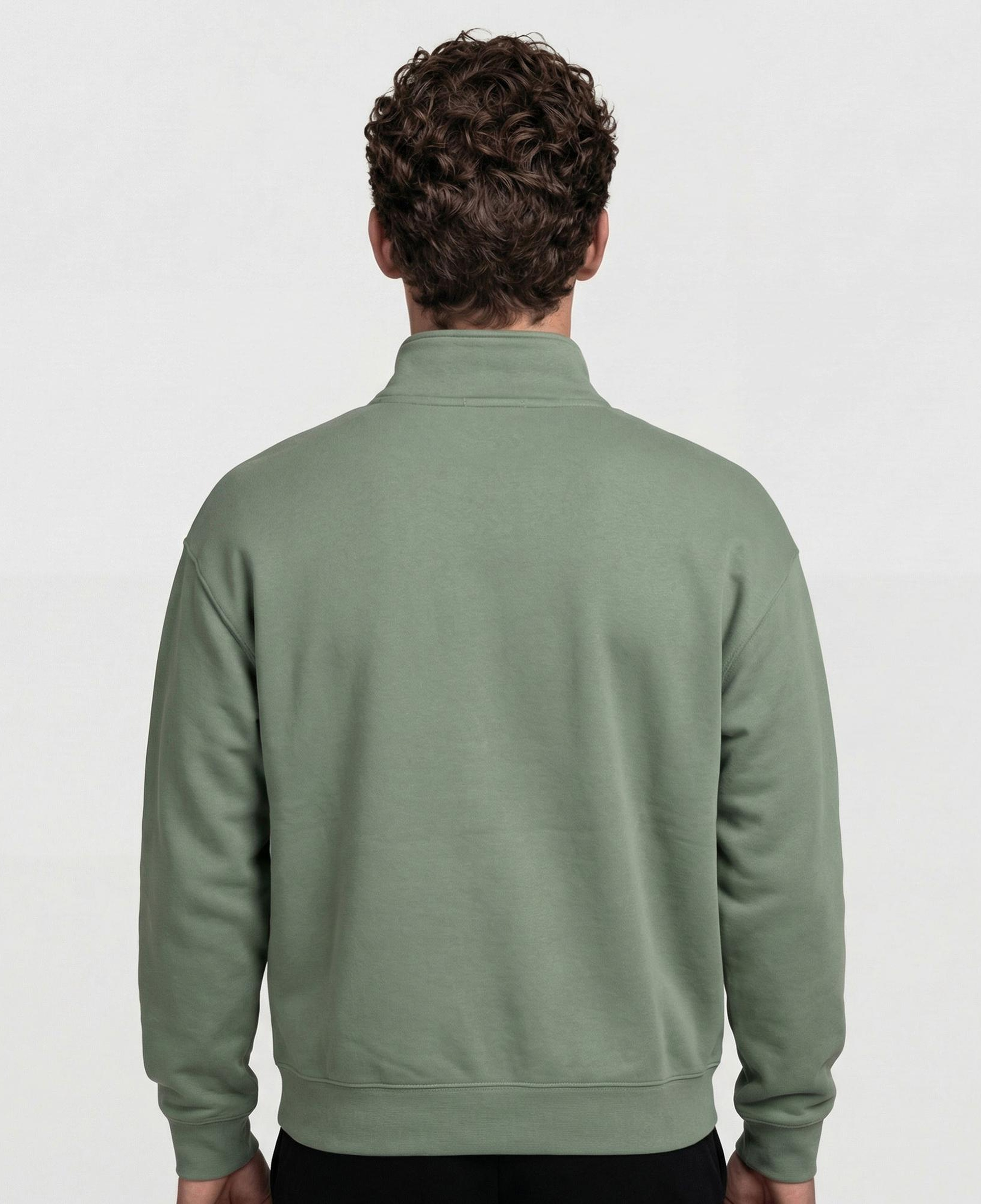 Lacoste Heavy Fleece Zipper Neck Unisex Yeşil Sweatshirt