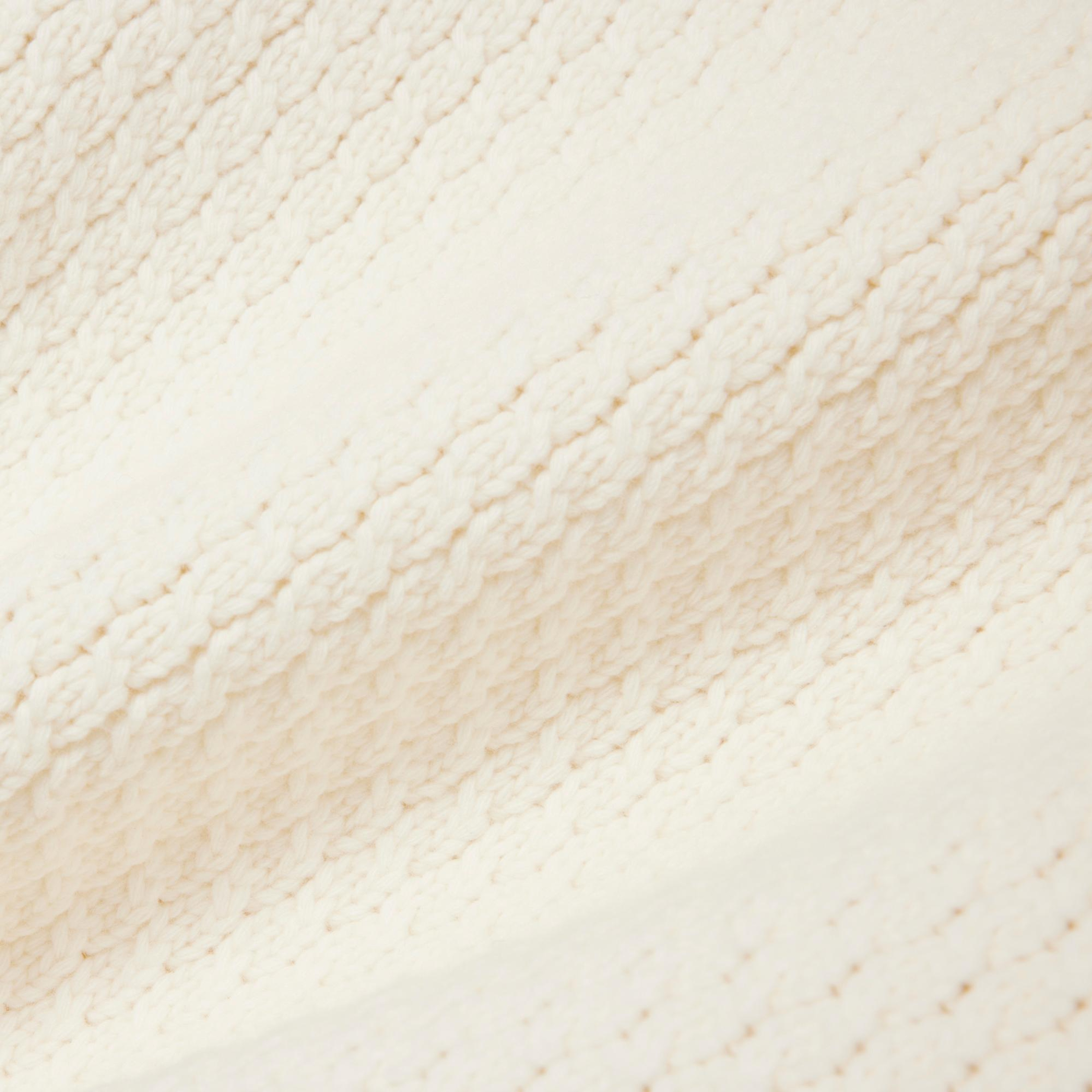 Lacoste FW25 RUNWAY Erkek Oversize Fit Bisiklet Yaka Baskılı Yün Beyaz Kazak