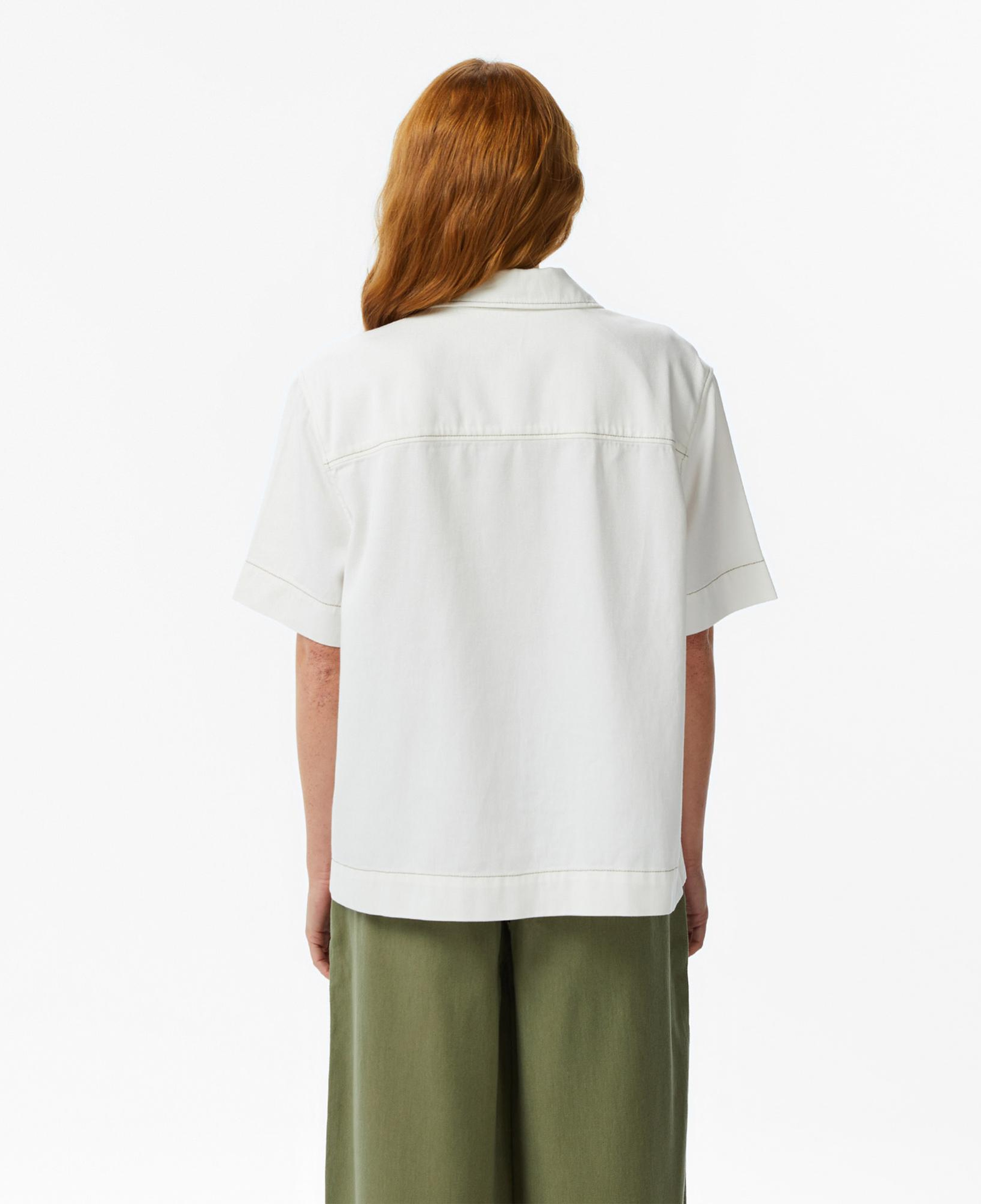 Lacoste Kadın Regular Fit Kısa Kollu Düğmeli Yaka Krem Gömlek