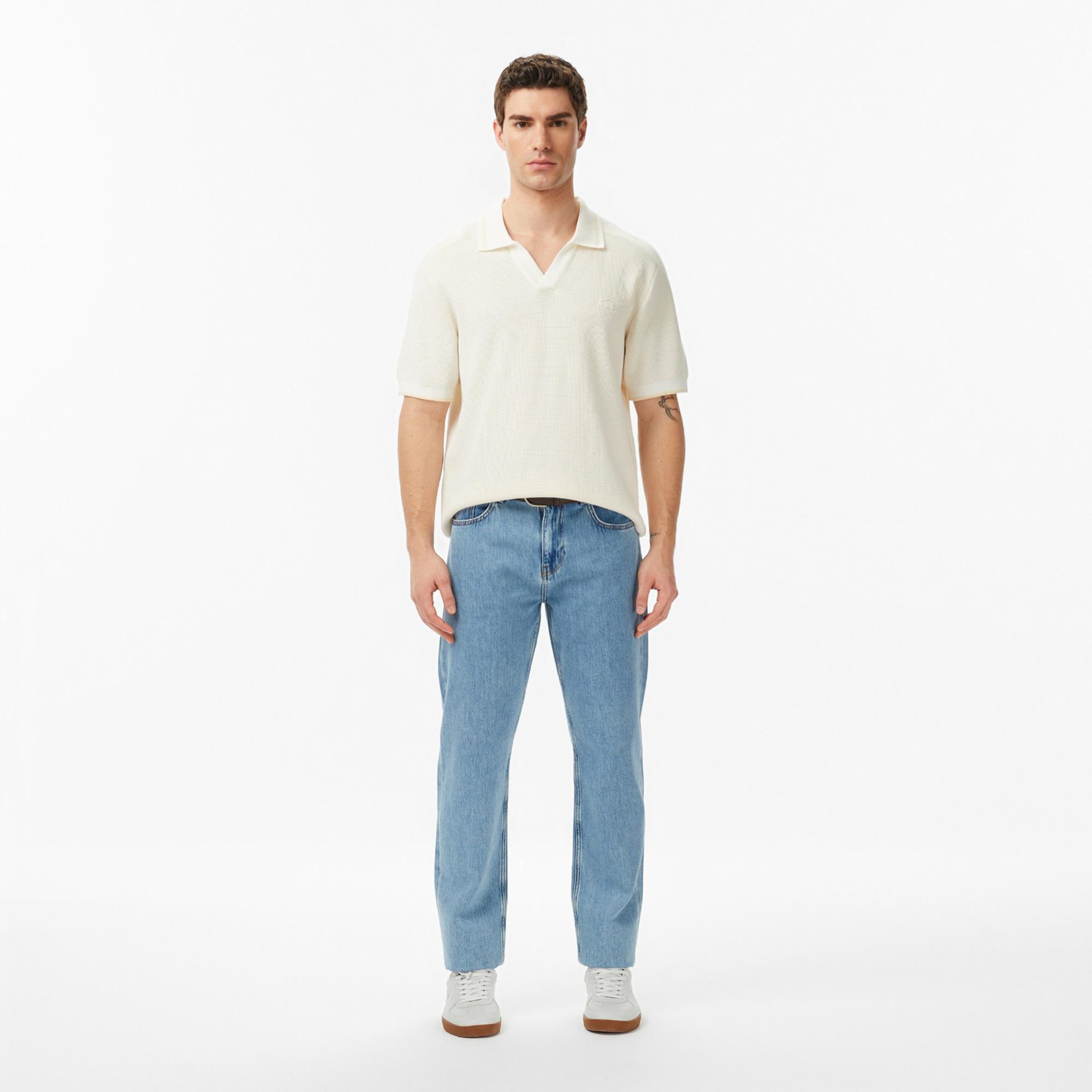 Lacoste Erkek Classic Fit Kısa Kollu Polo Yaka Bej Triko