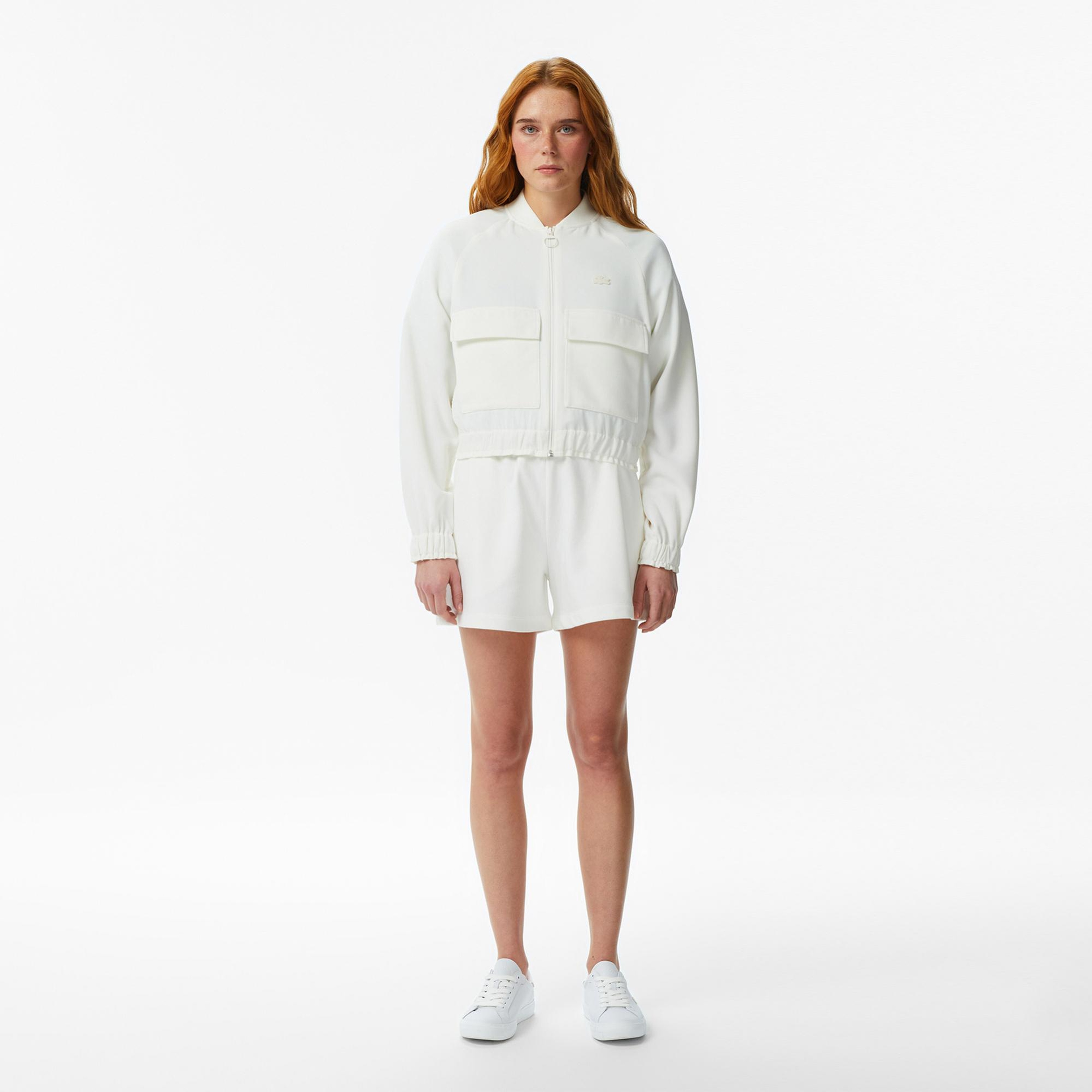 Lacoste Kadın Regular Fit Fermuarlı Krem Ceket