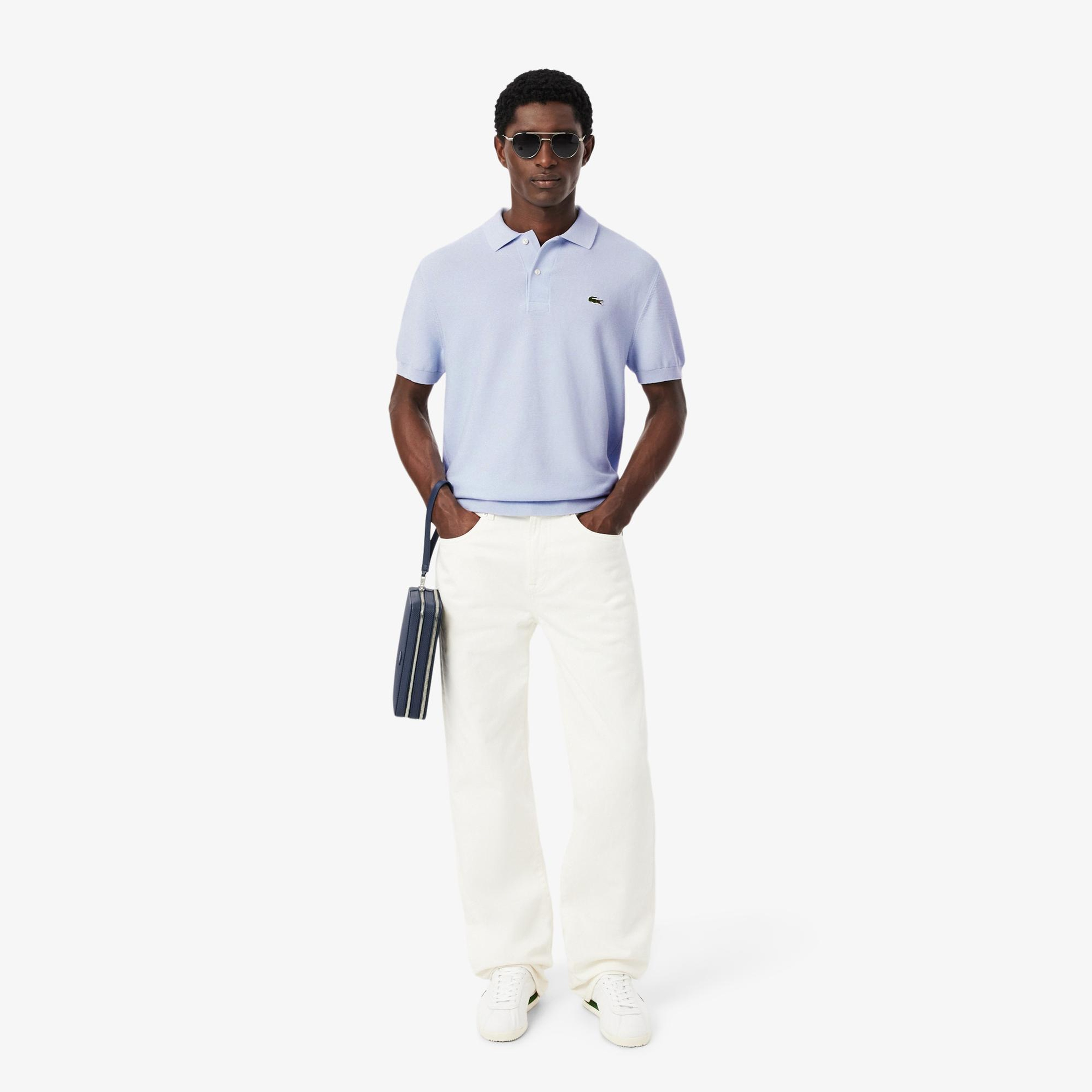 Lacoste Erkek Classic Fit Kısa Kollu Polo Yaka Açık Mavi Triko