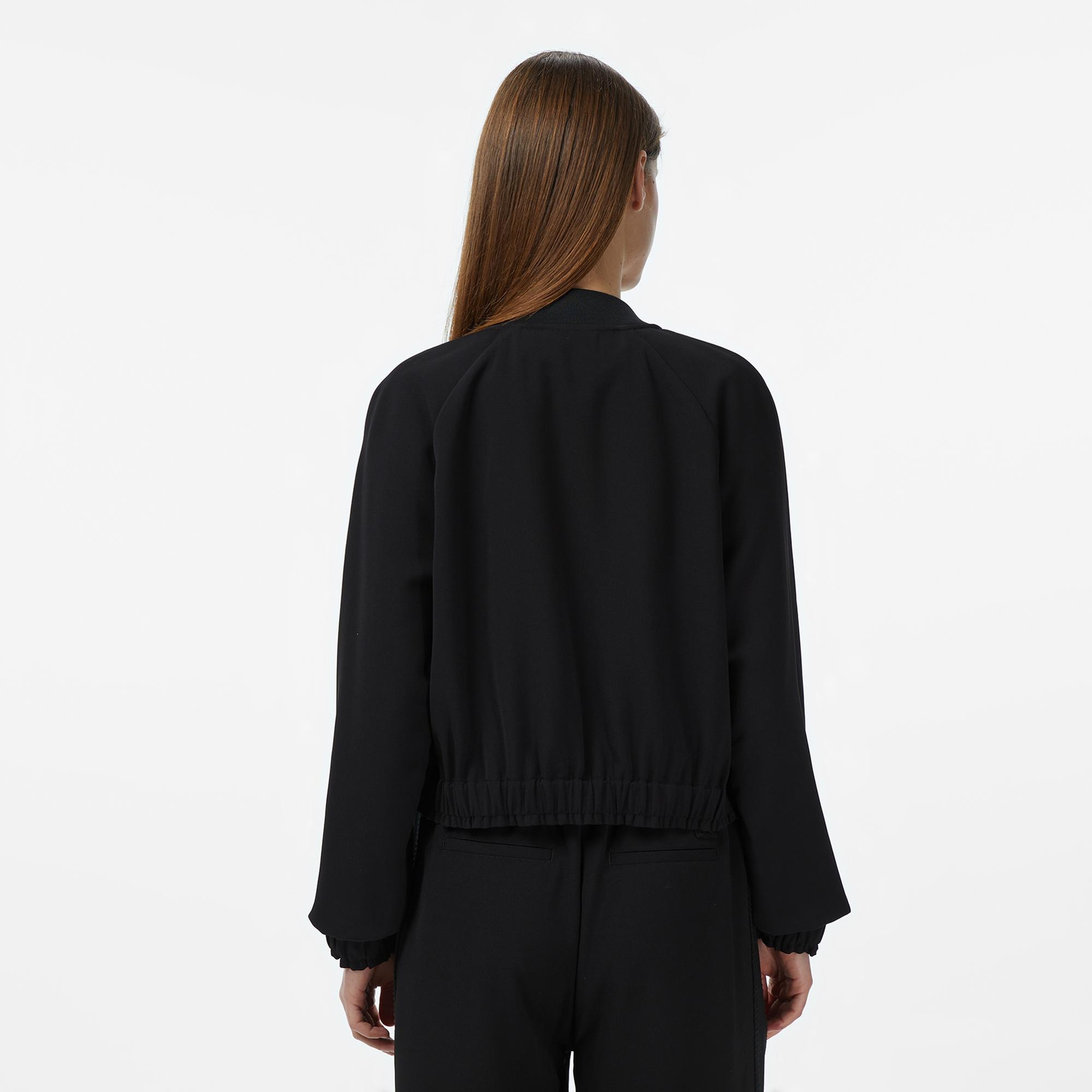 Lacoste Kadın Regular Fit Fermuarlı Siyah Ceket