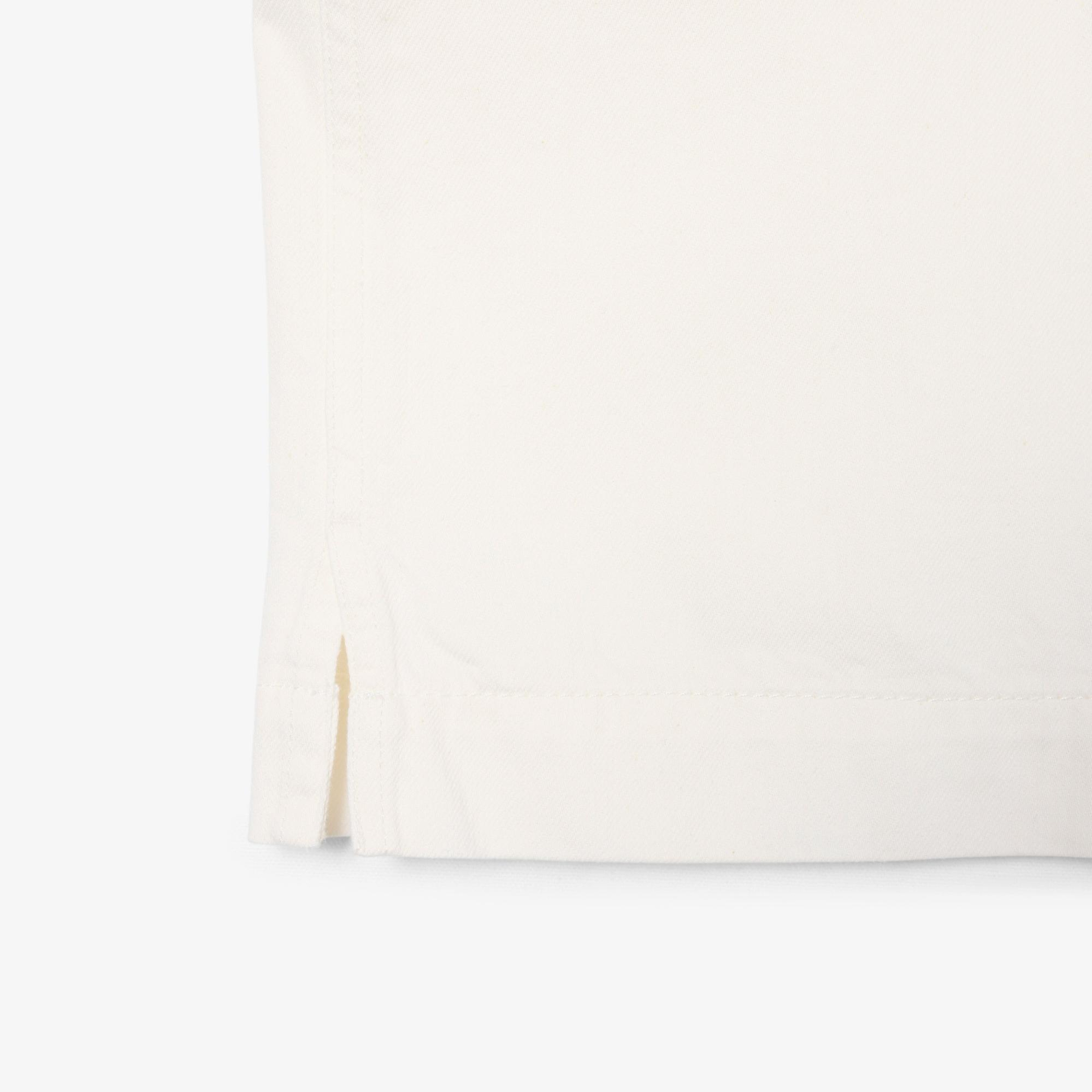 Lacoste Kadın Oversize Fit Kısa Kollu Polo Yaka Denim Beyaz Gömlek