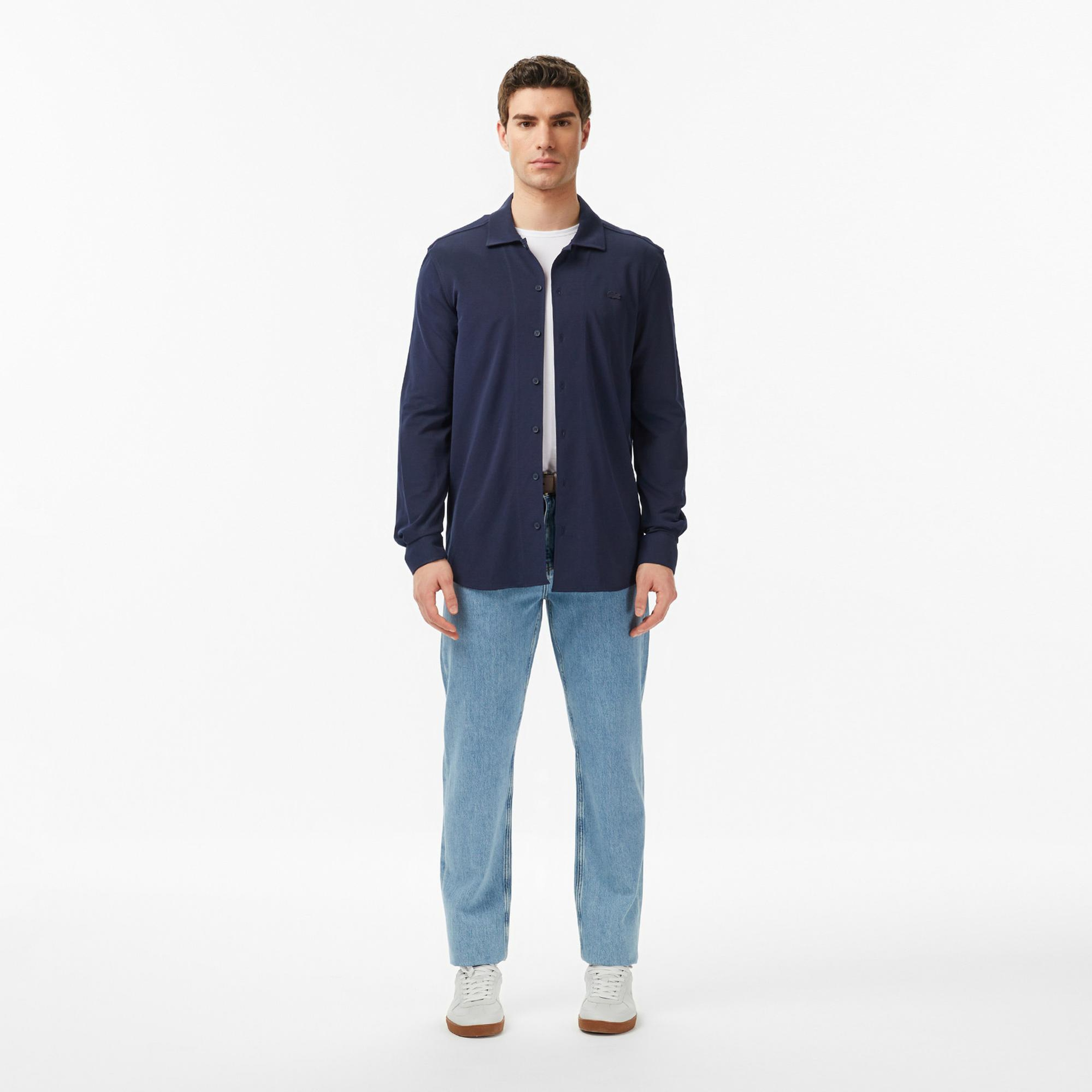 Lacoste Erkek Slim Fit Lacivert Gömlek