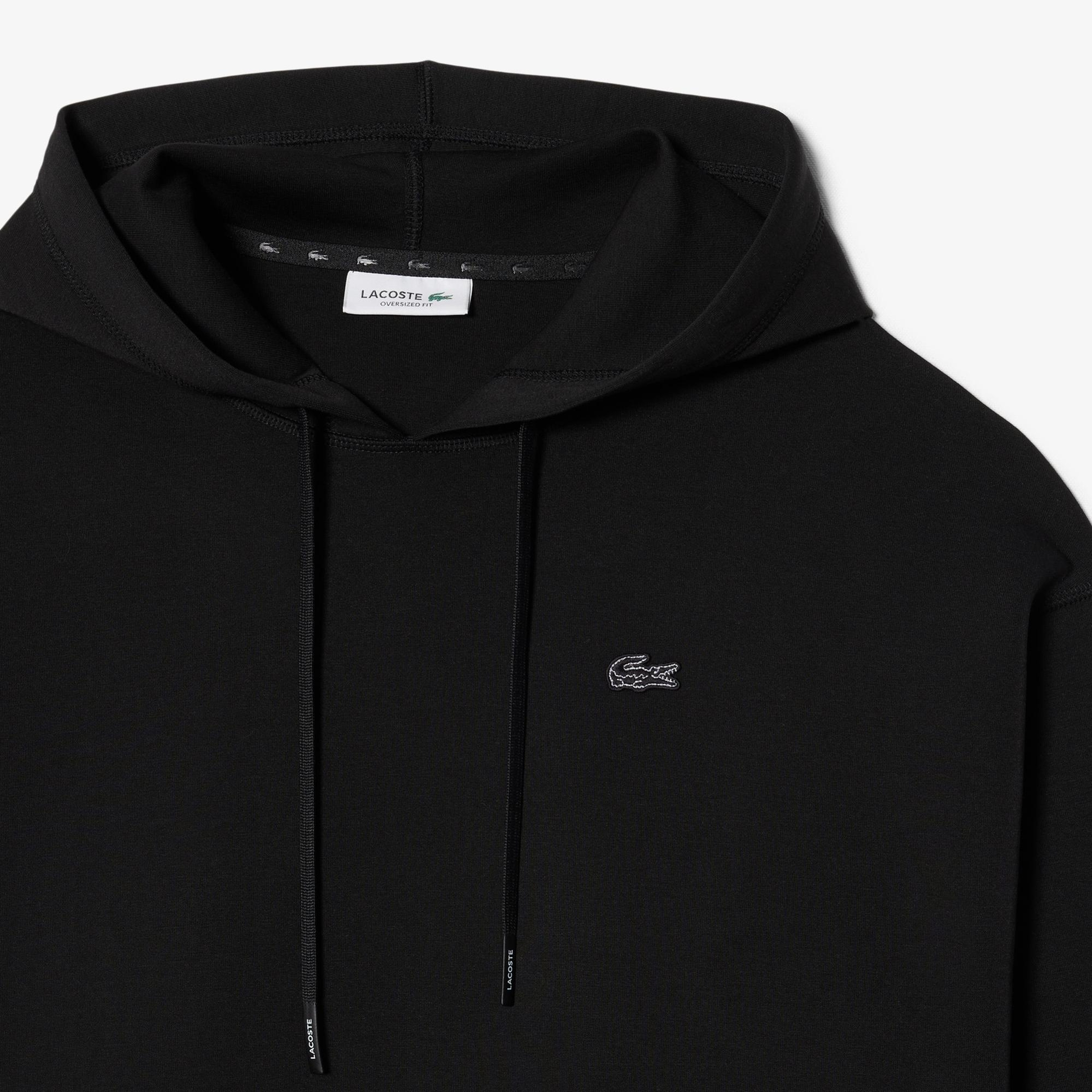 Lacoste Kadın Oversize Fit Kapüşonlu Siyah Sweatshirt