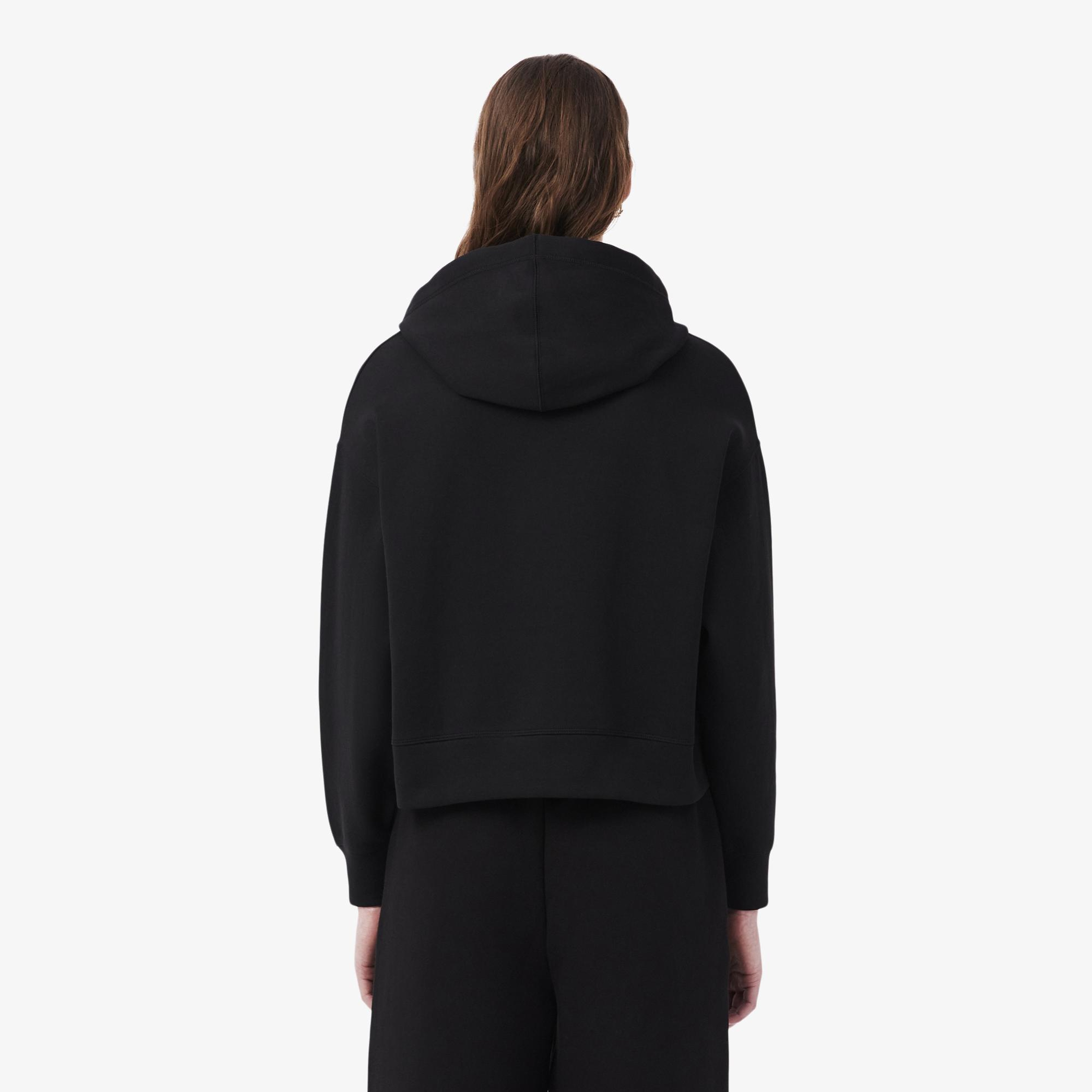 Lacoste Kadın Oversize Fit Kapüşonlu Siyah Sweatshirt