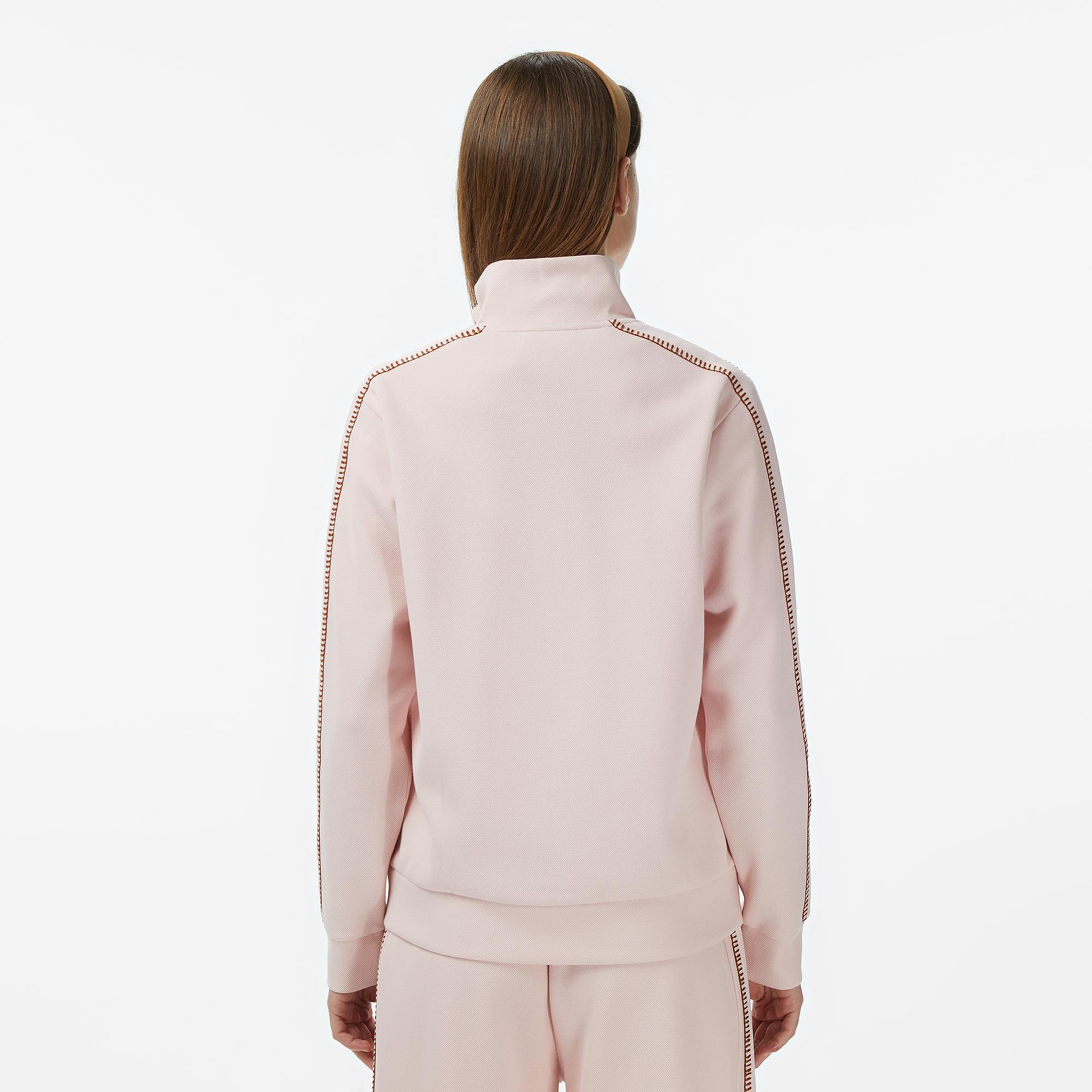 Lacoste Kadın Regular Fit Dik Yaka Açık Pembe Sweatshirt