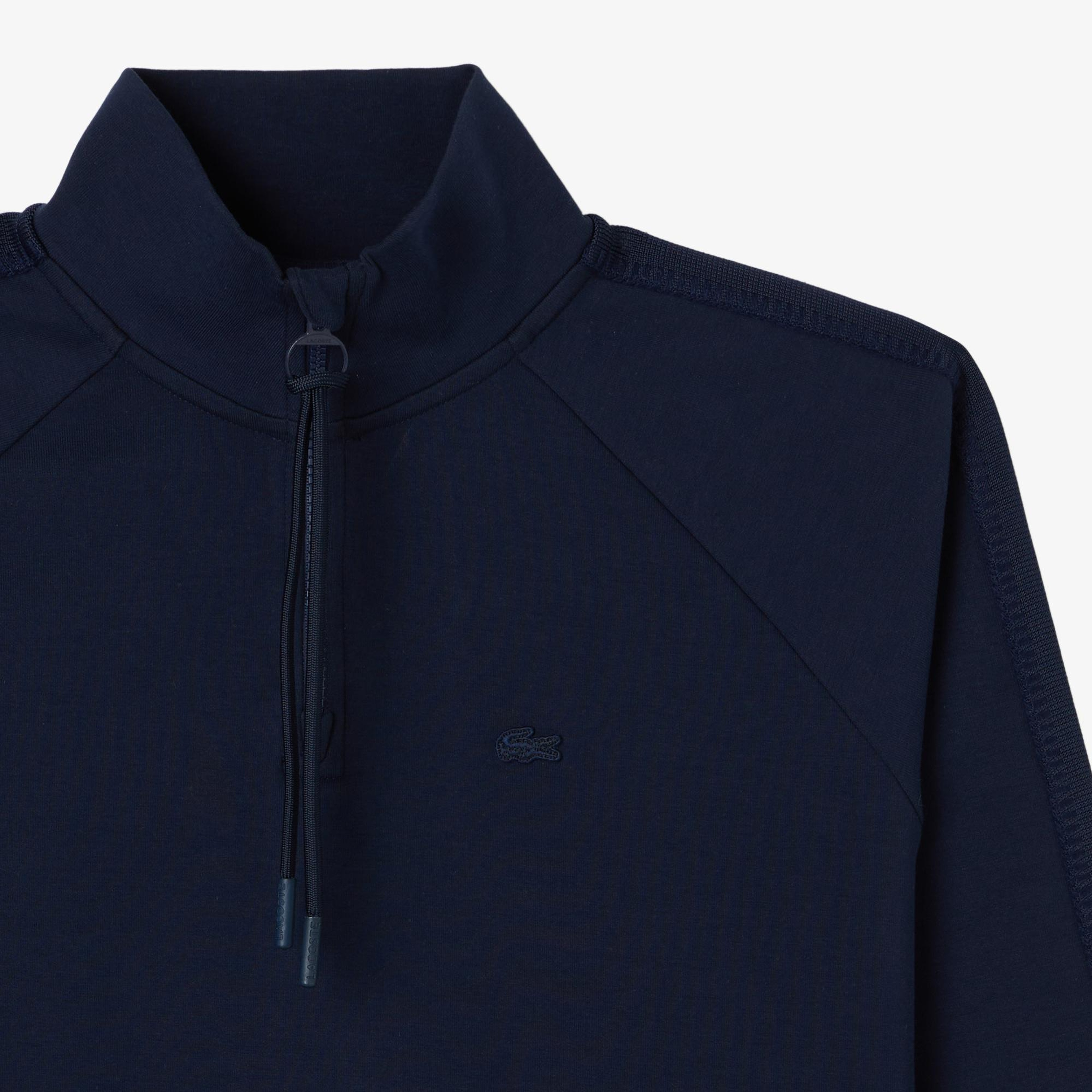 Lacoste Kadın Loose Fit Dik Yaka Lacivert Sweatshirt