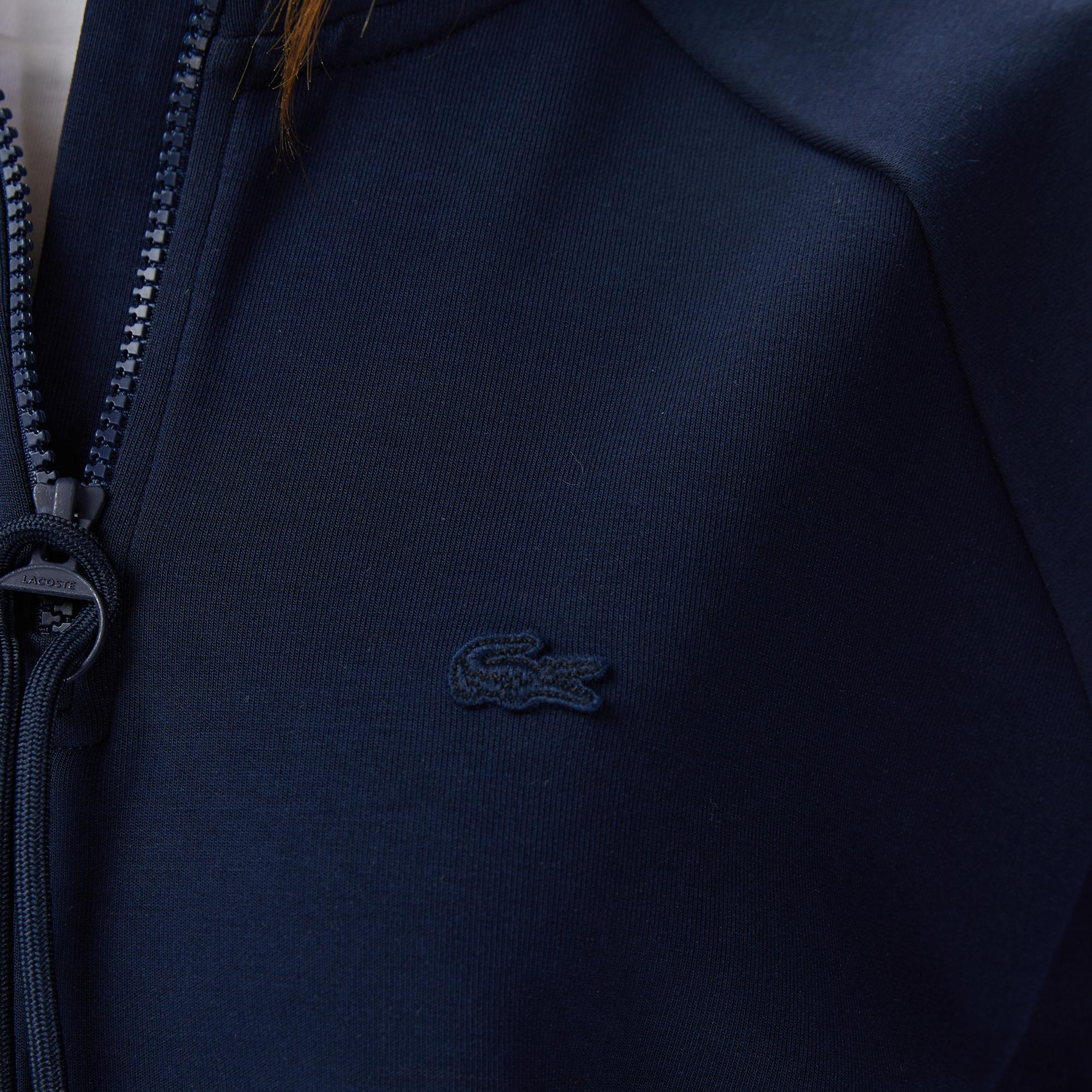 Lacoste Kadın Loose Fit Dik Yaka Lacivert Sweatshirt