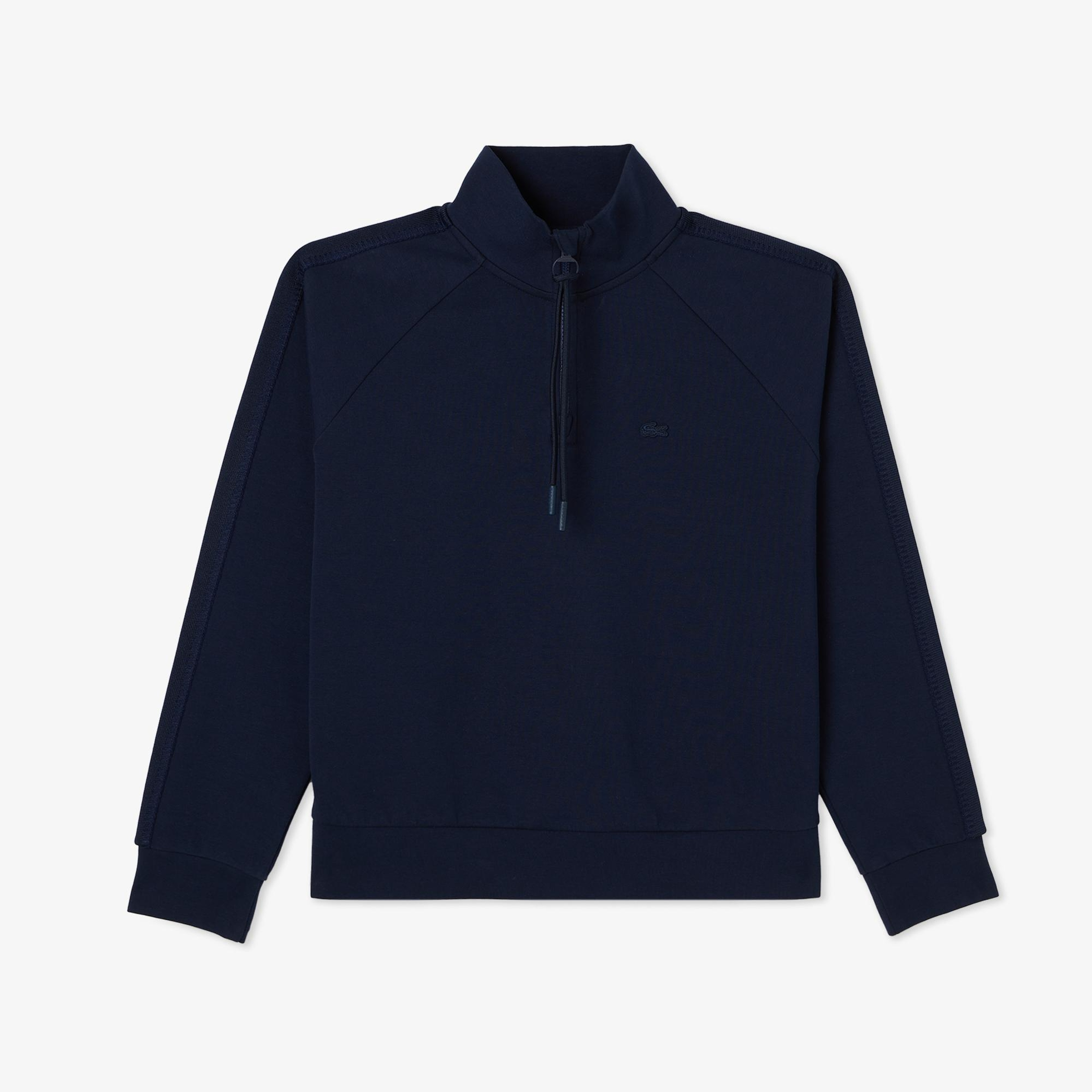 Lacoste Kadın Loose Fit Dik Yaka Lacivert Sweatshirt