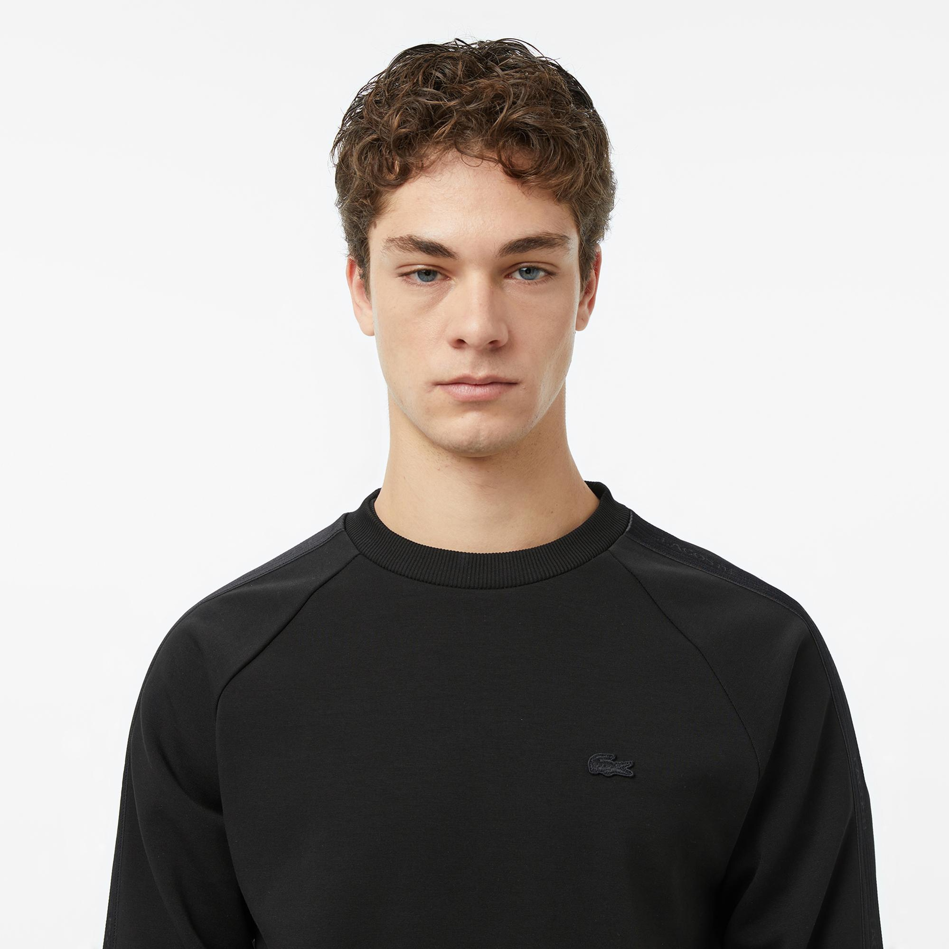 Lacoste Erkek Classic Fit Bisiklet Yaka Siyah Sweatshirt