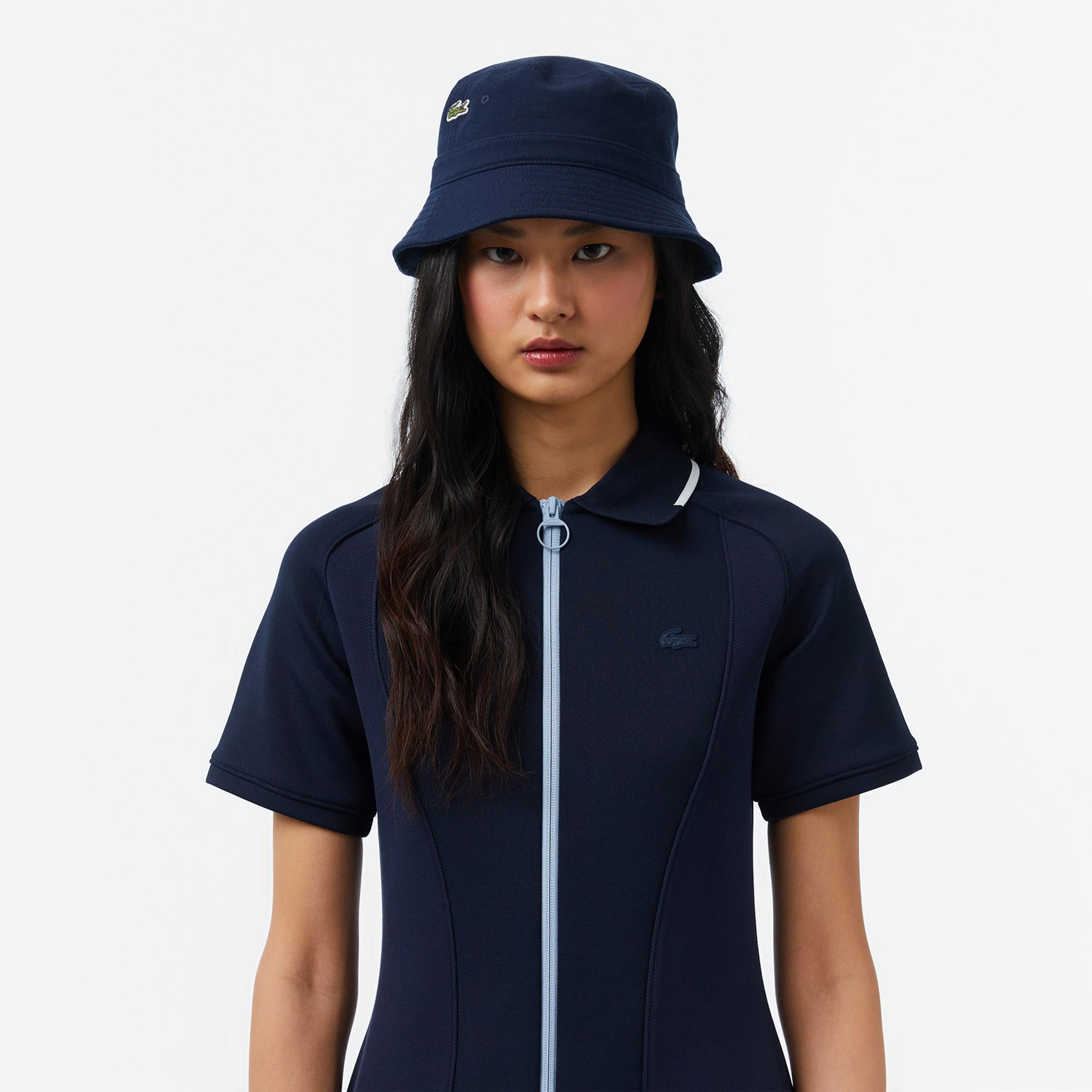 Lacoste Kadın Classic Fit Kısa Kollu Lacivert Elbise