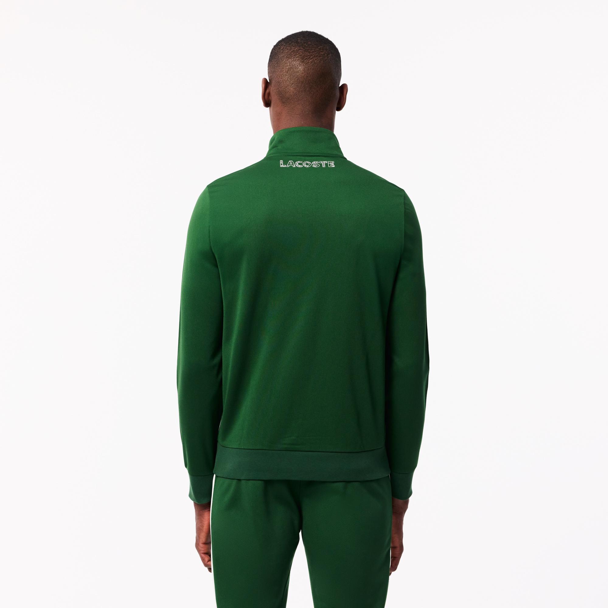 SPORT Erkek Classic Fit Fermuarlı Renk Bloklu Yeşil  Sweatshirt