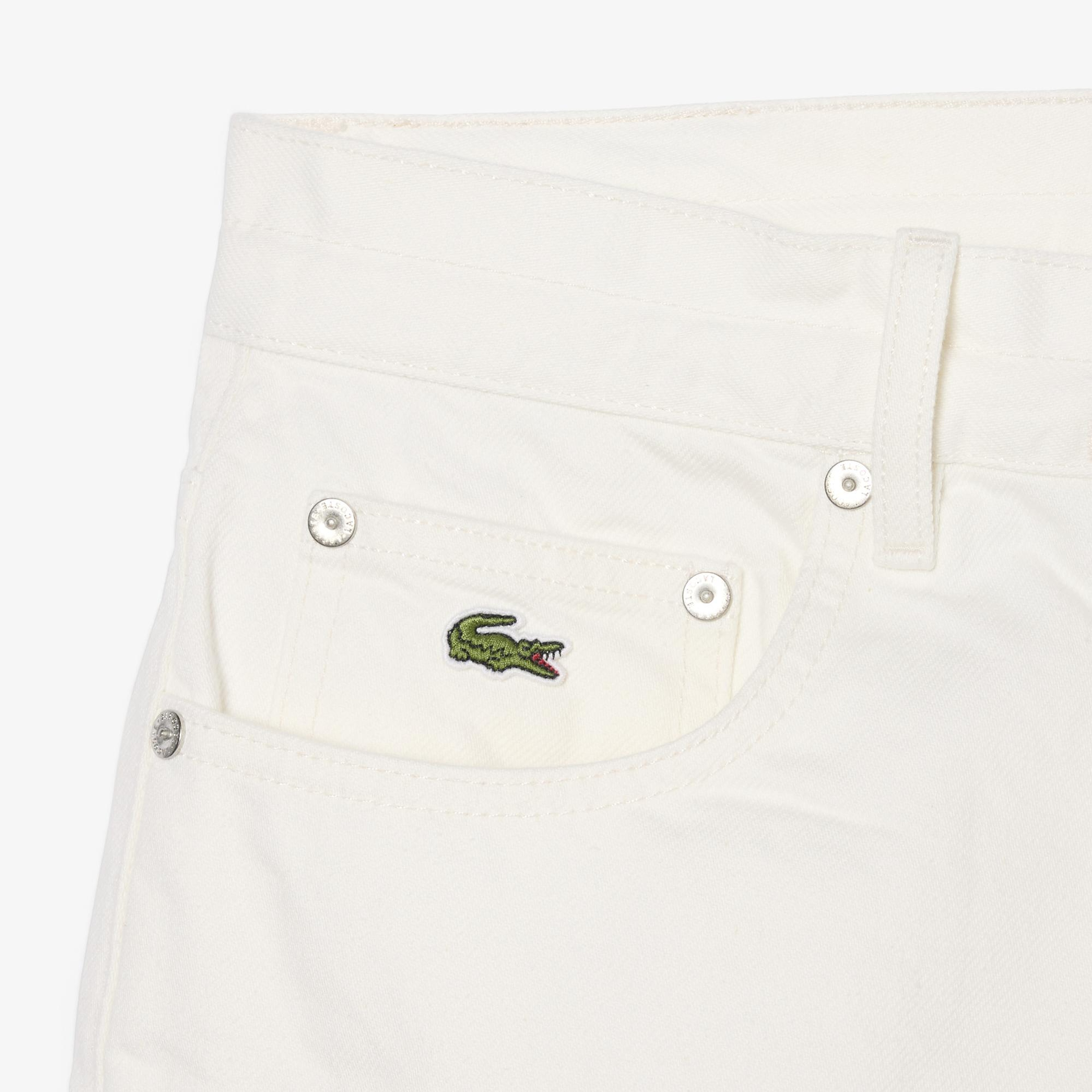 Lacoste Kadın Wide Leg Denim Beyaz Şort