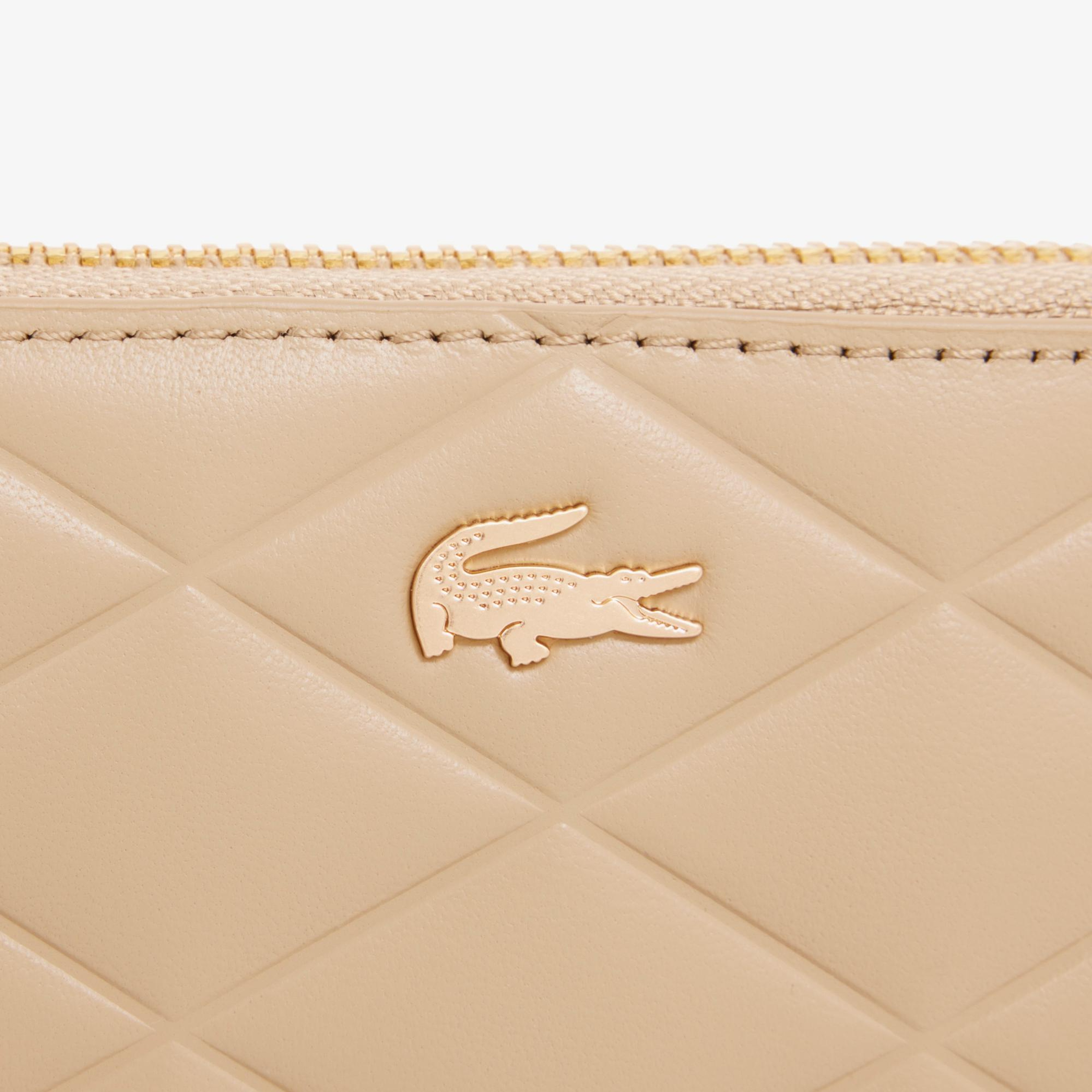 Lacoste Crocodelle Kadın Deri Bej Kartlık