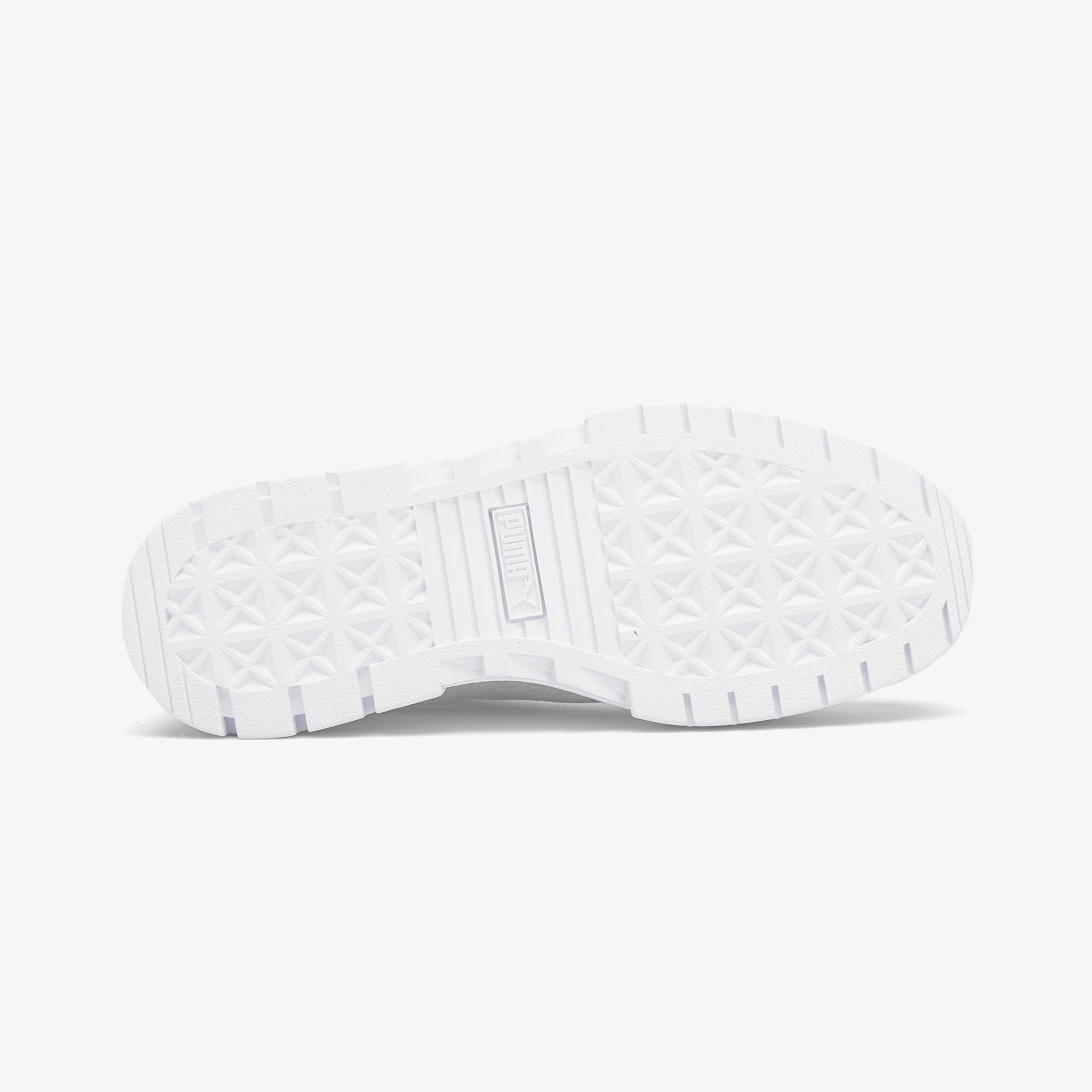 Puma Mayze Leather Kadın Beyaz Turuncu Spor Ayakkabı