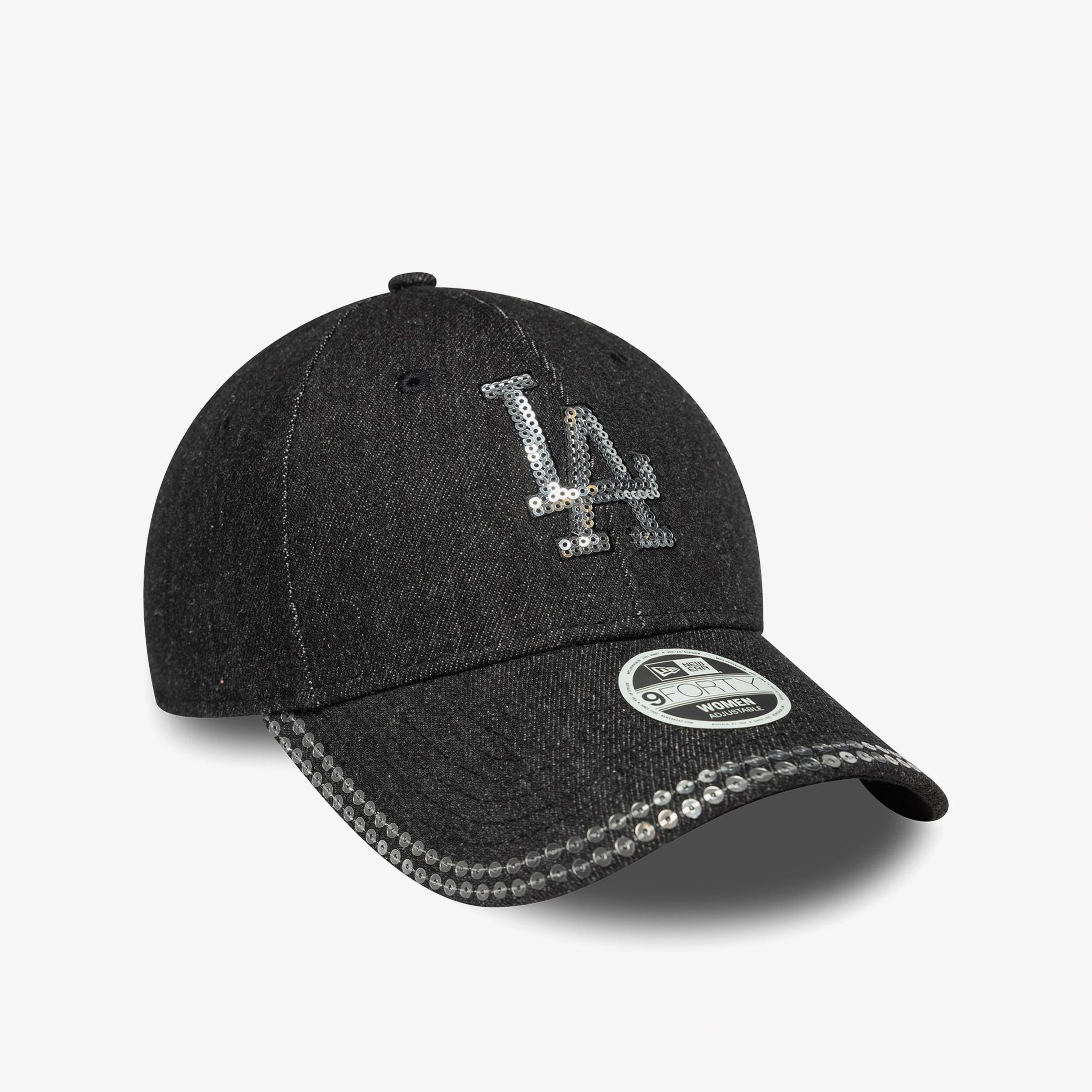 New Era LA Dodgers MLB Sequin 9Forty Kadın Siyah Şapka