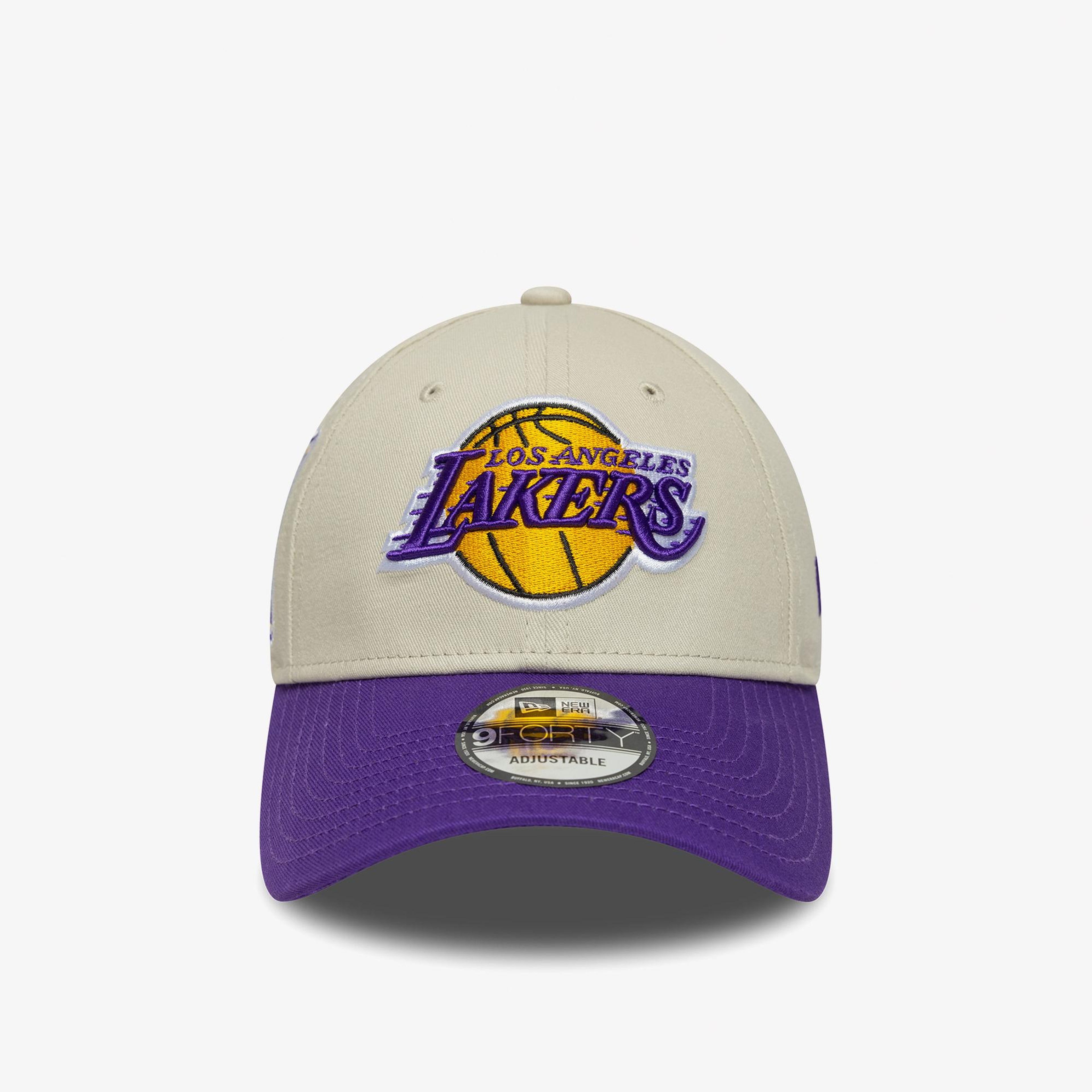New Era Contrast Patch LA Lakers Unisex Krem/Mor Şapka
