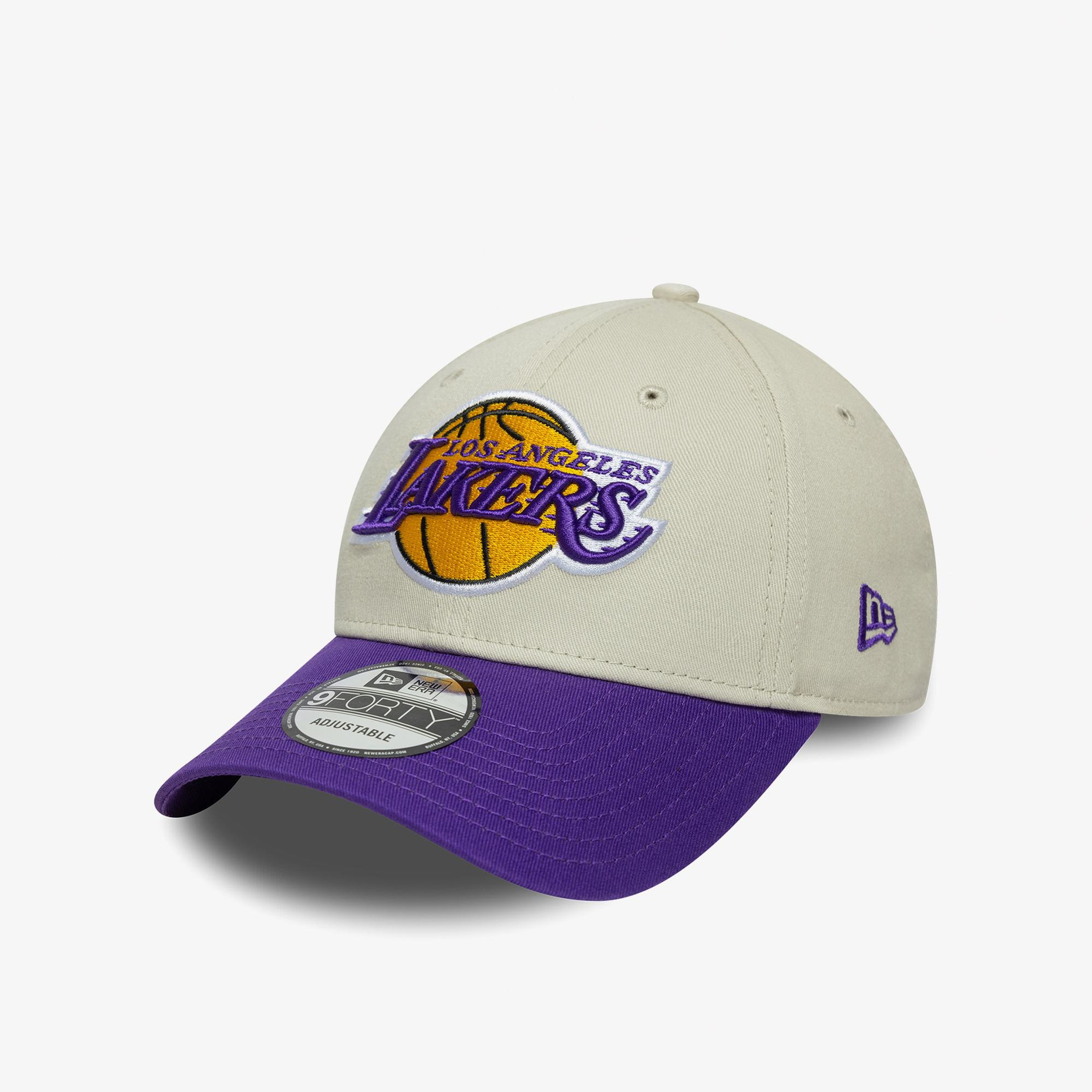 New Era Contrast Patch LA Lakers Unisex Krem/Mor Şapka