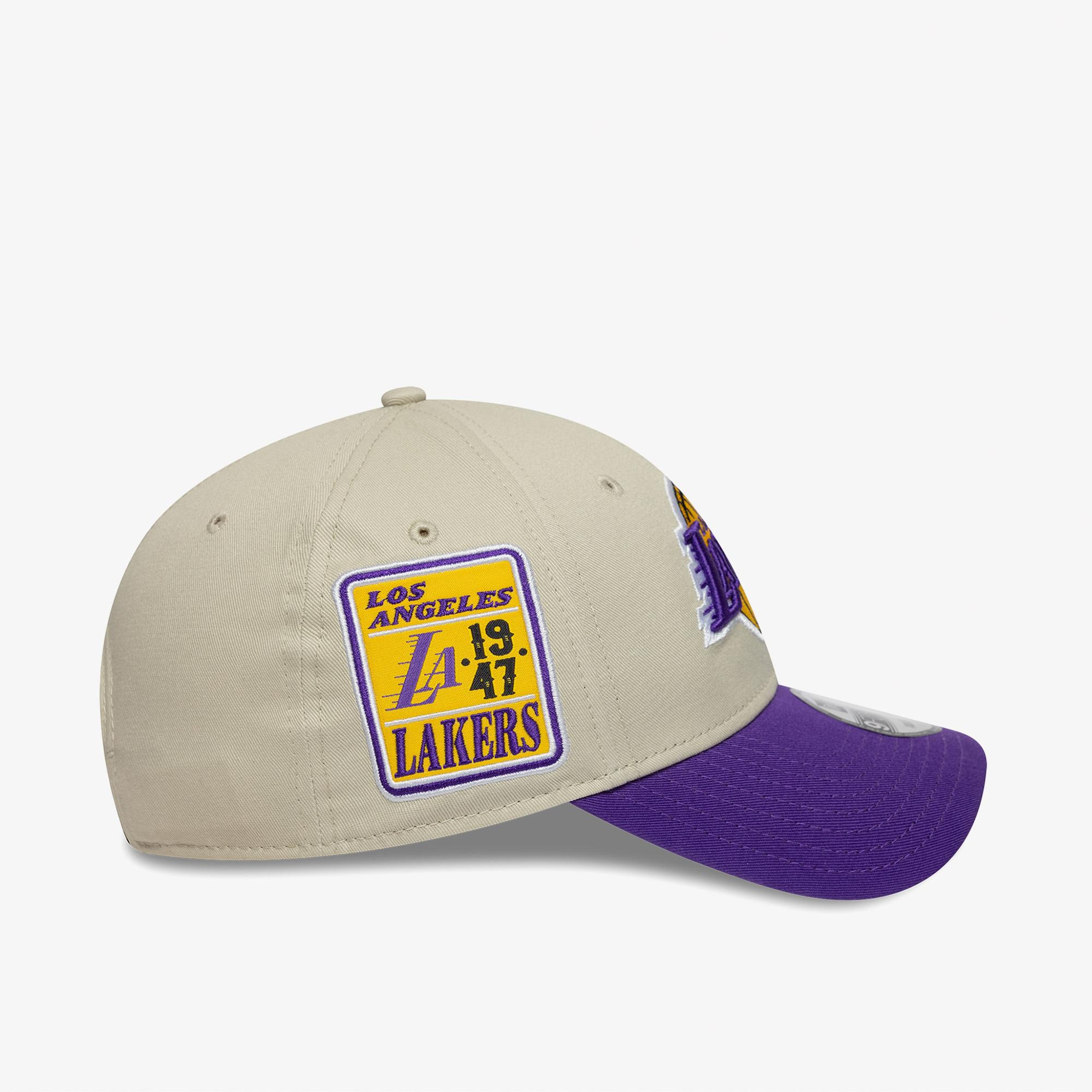 New Era Contrast Patch LA Lakers Unisex Krem/Mor Şapka