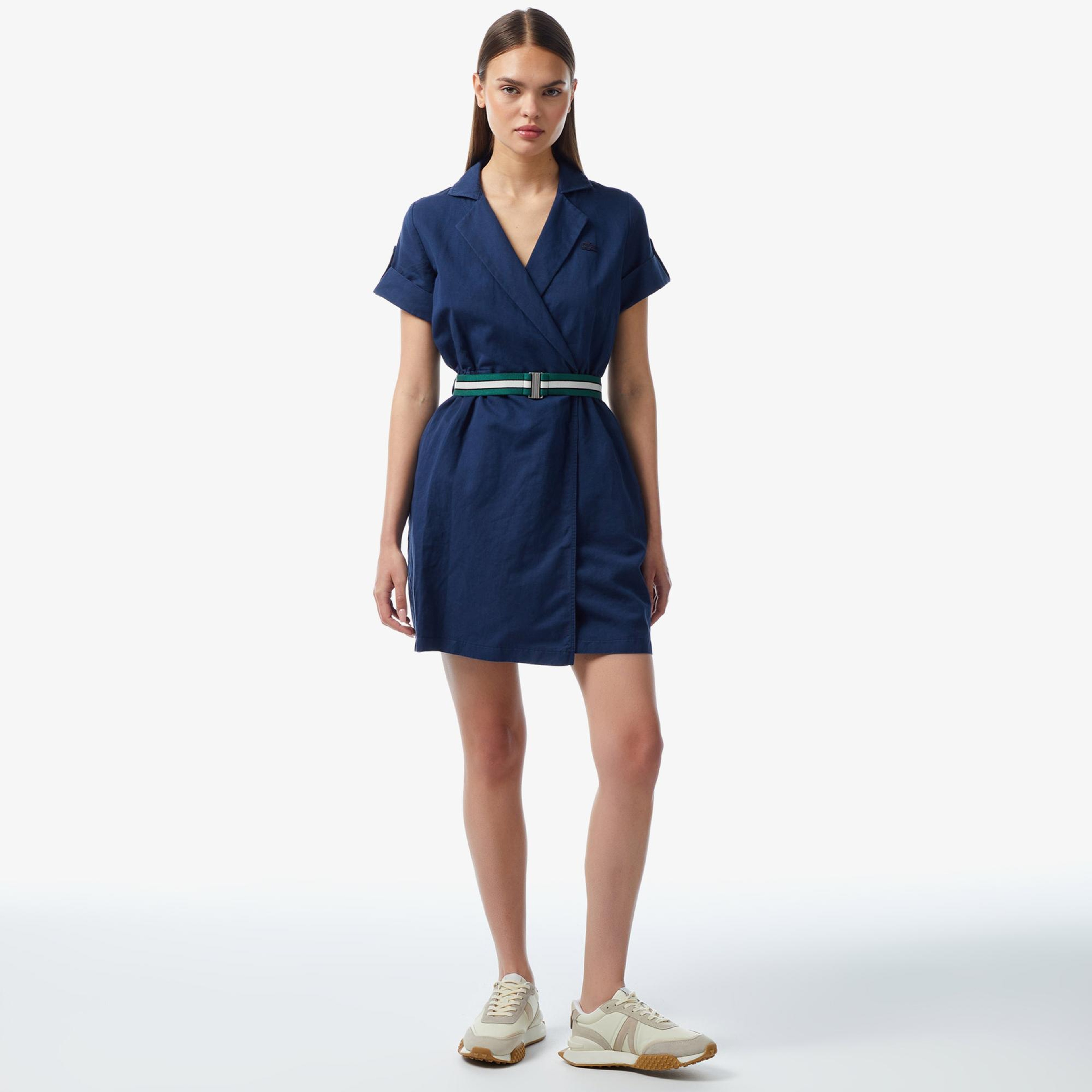 Lacoste Kadın Straight Fit Lacivert Elbise