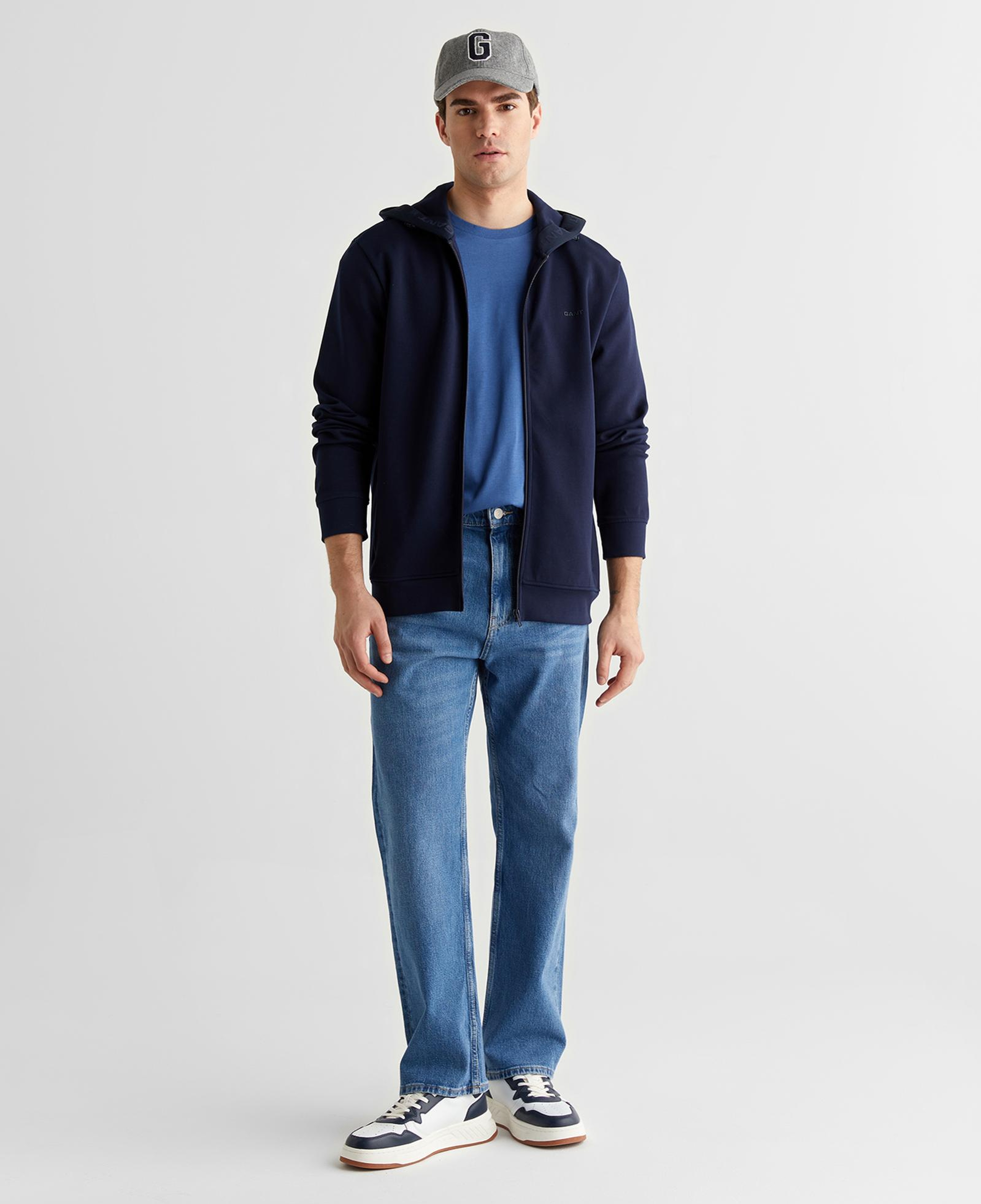 GANT Erkek Lacivert Fermuarlı Hırka
