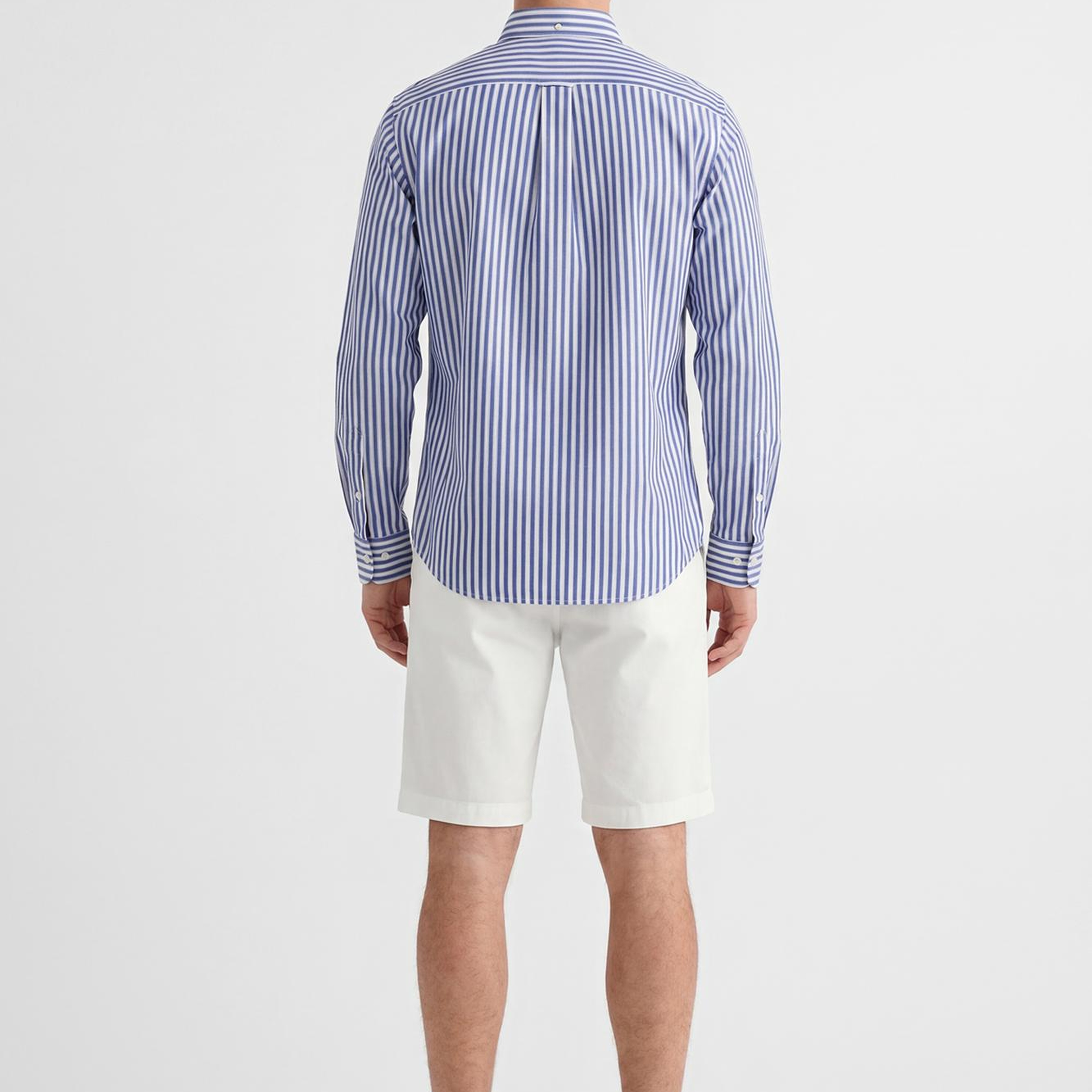 GANT Erkek Mavi Regular Fit Çizgili Logolu Gömlek