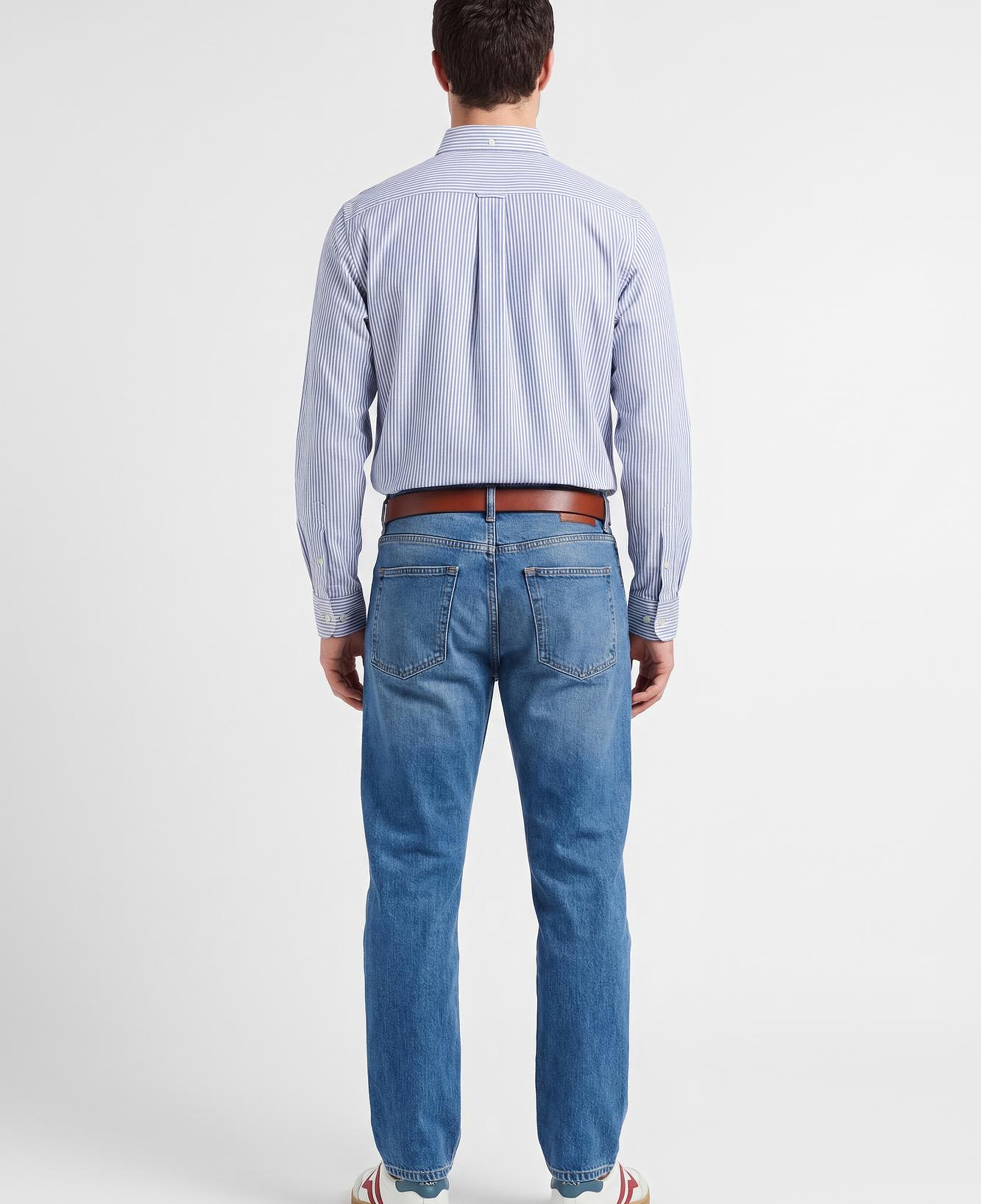 GANT Erkek Mavi Regular Fit Çizgili Logolu Gömlek