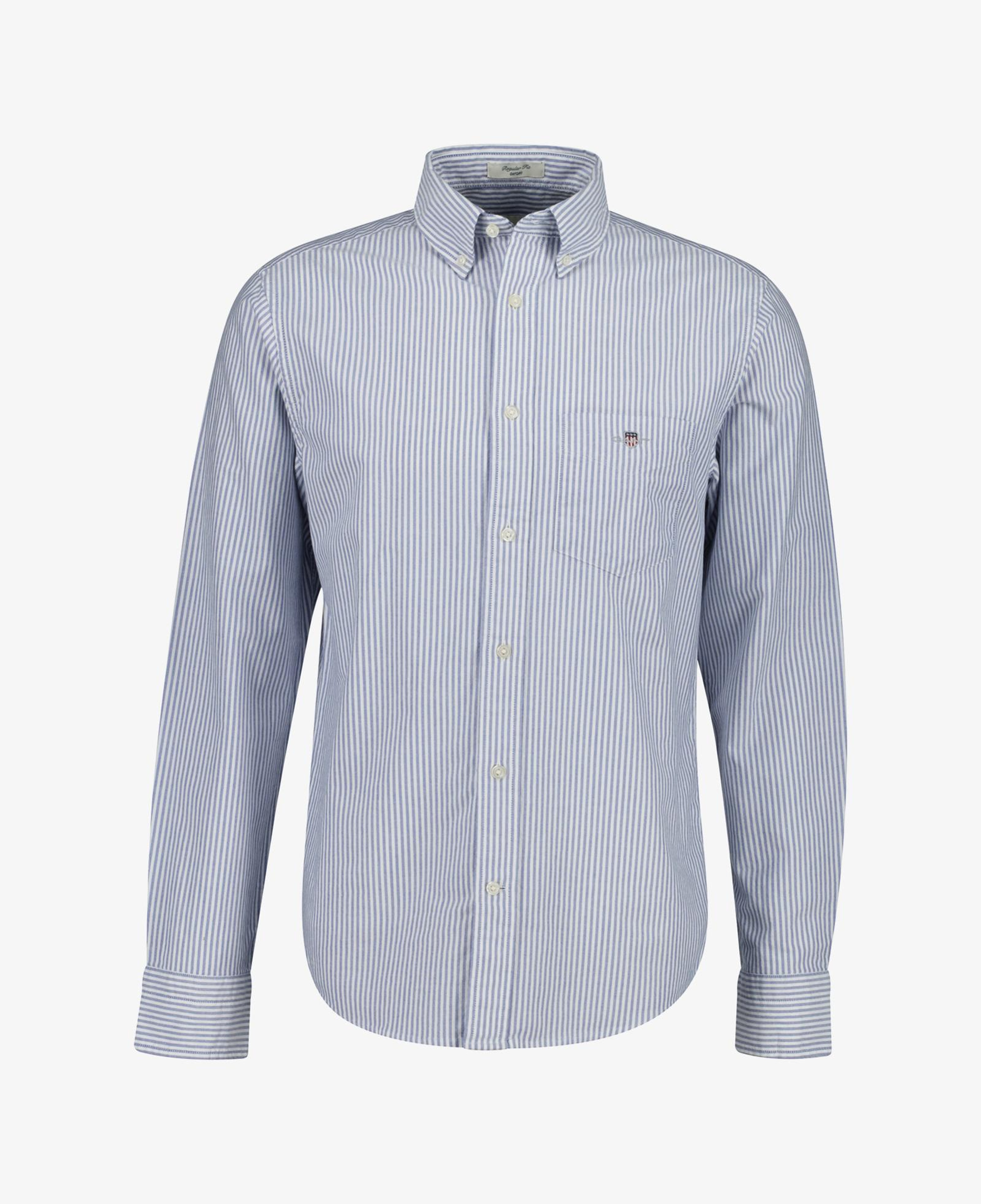 GANT Erkek Mavi Regular Fit Çizgili Logolu Gömlek