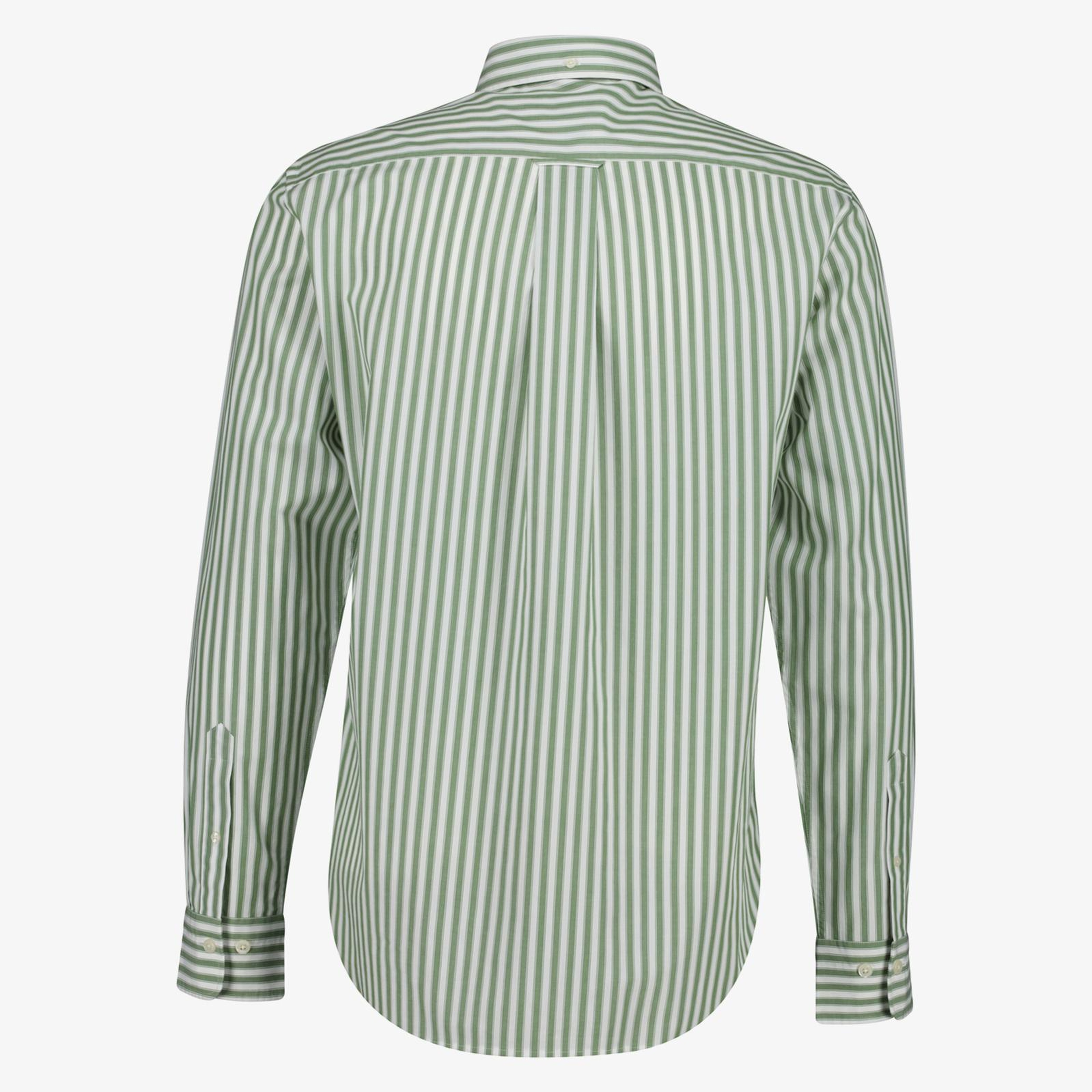 GANT Erkek Yeşil Regular Fit Çizgili Logolu Gömlek