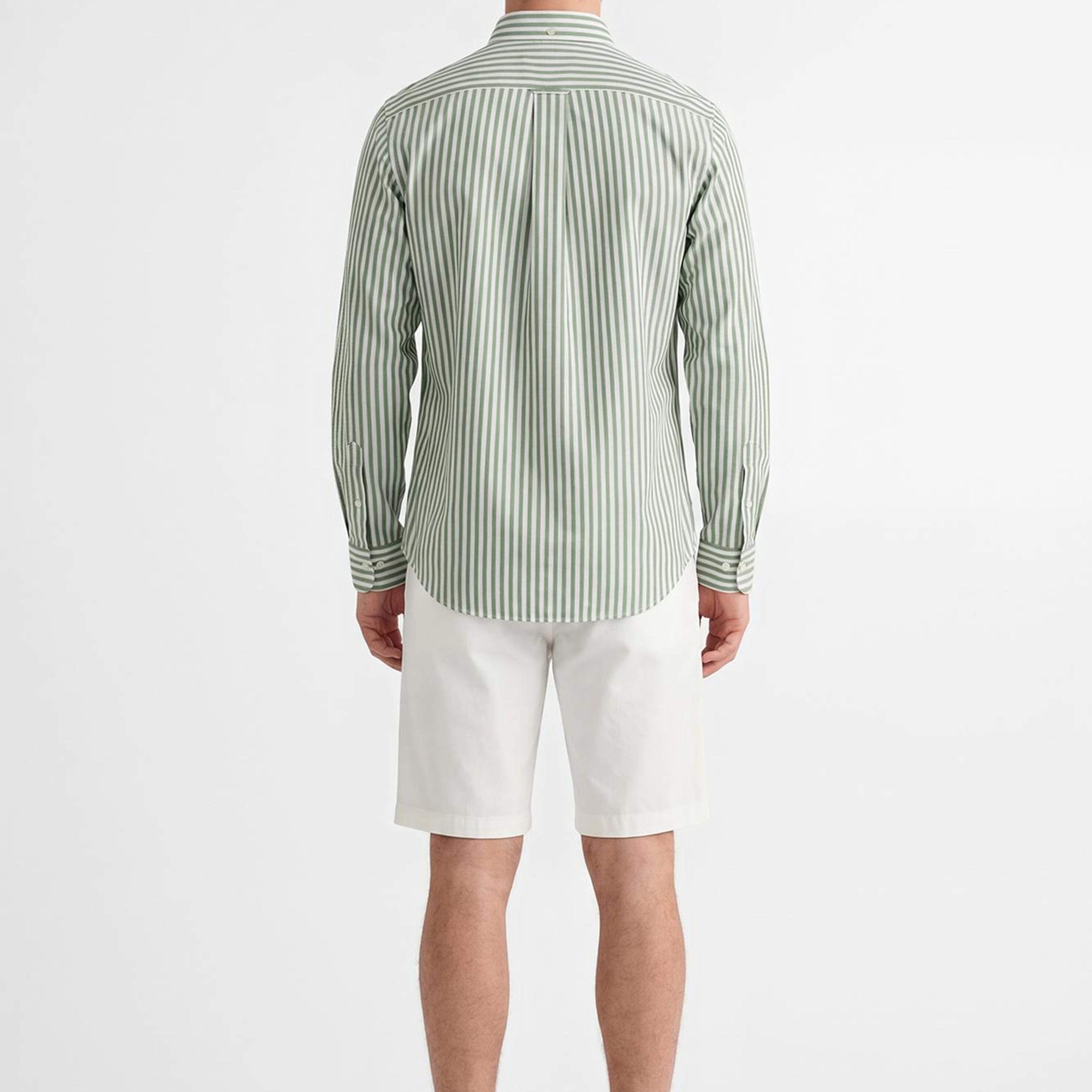 GANT Erkek Yeşil Regular Fit Çizgili Logolu Gömlek