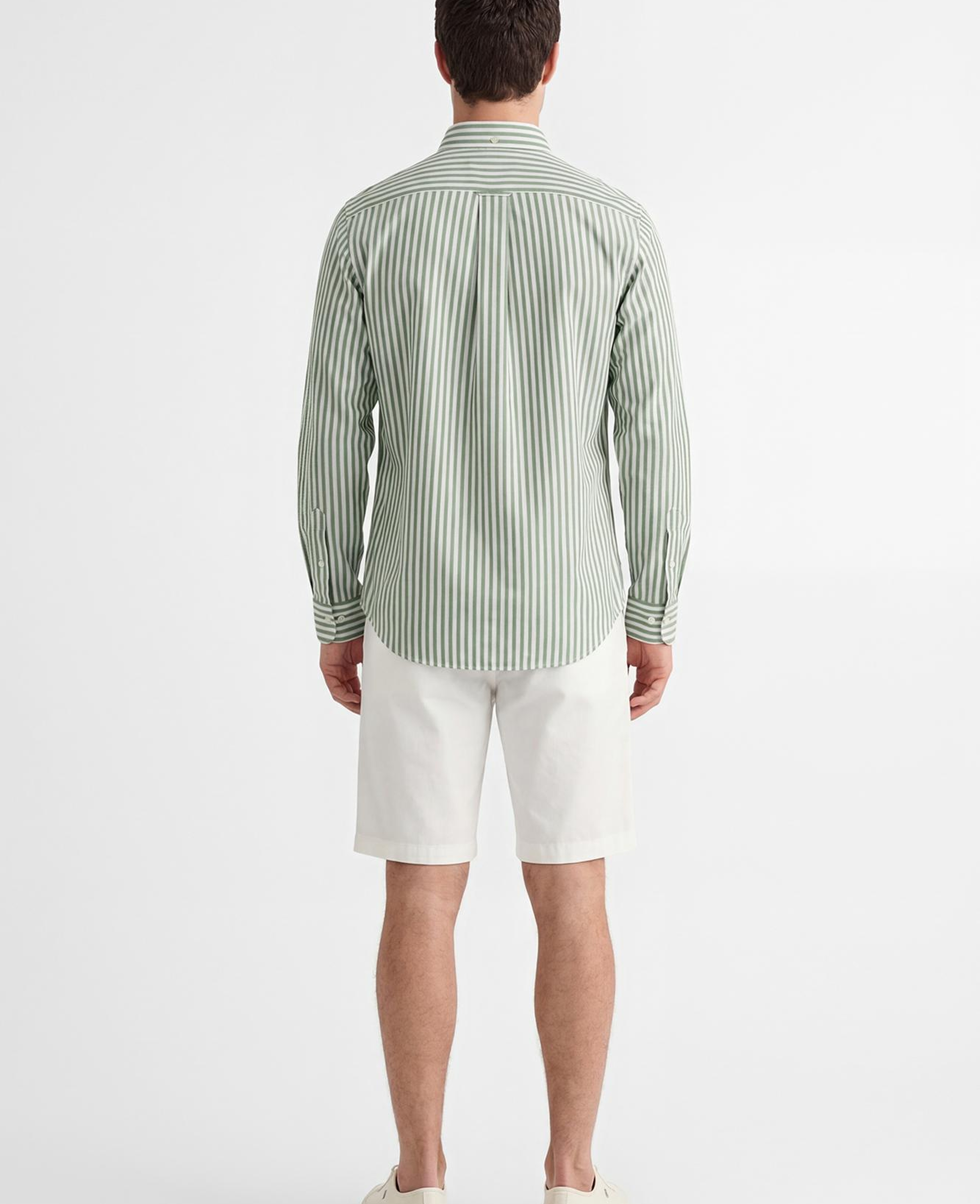 GANT Erkek Yeşil Regular Fit Çizgili Logolu Gömlek