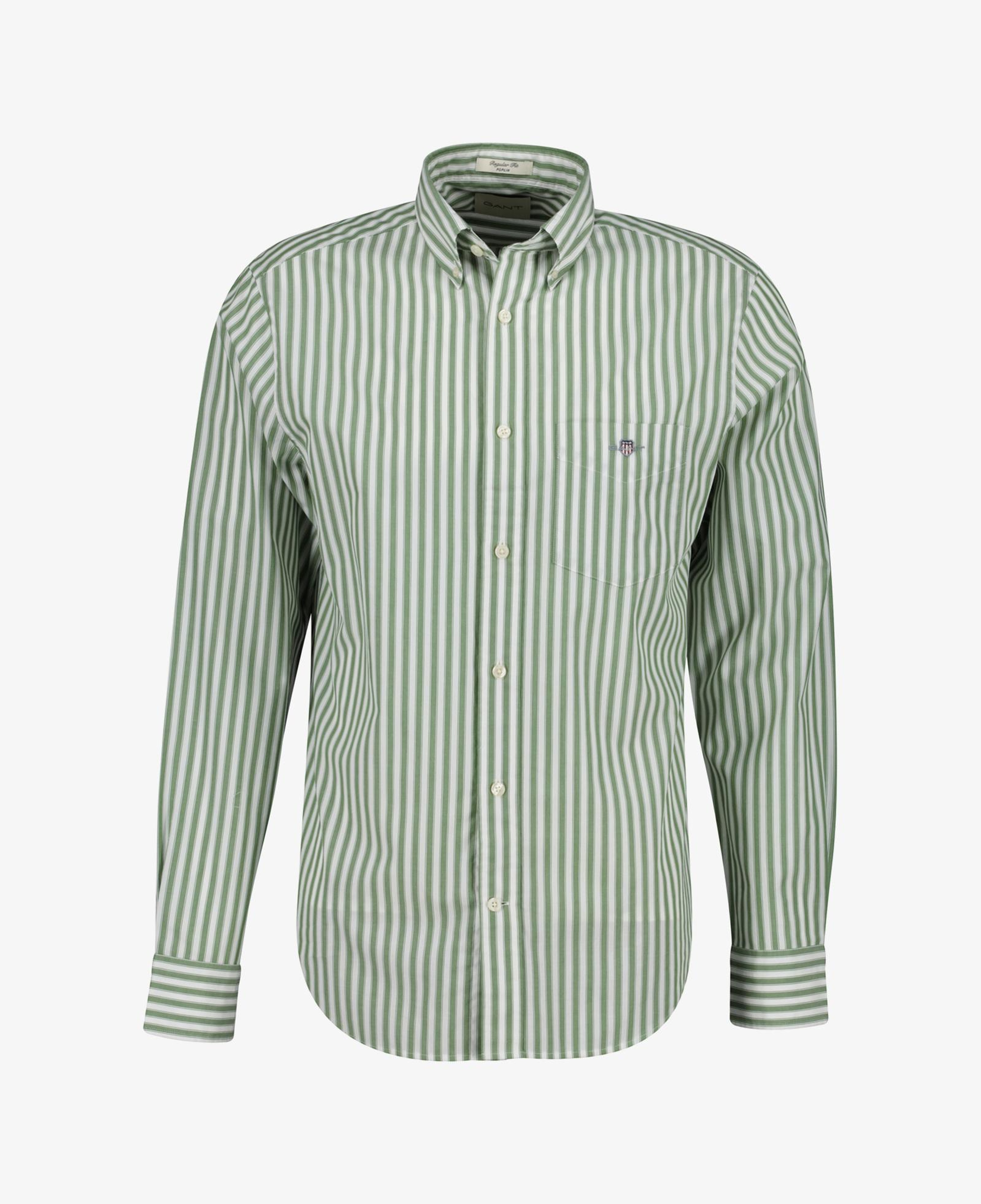 GANT Erkek Yeşil Regular Fit Çizgili Logolu Gömlek