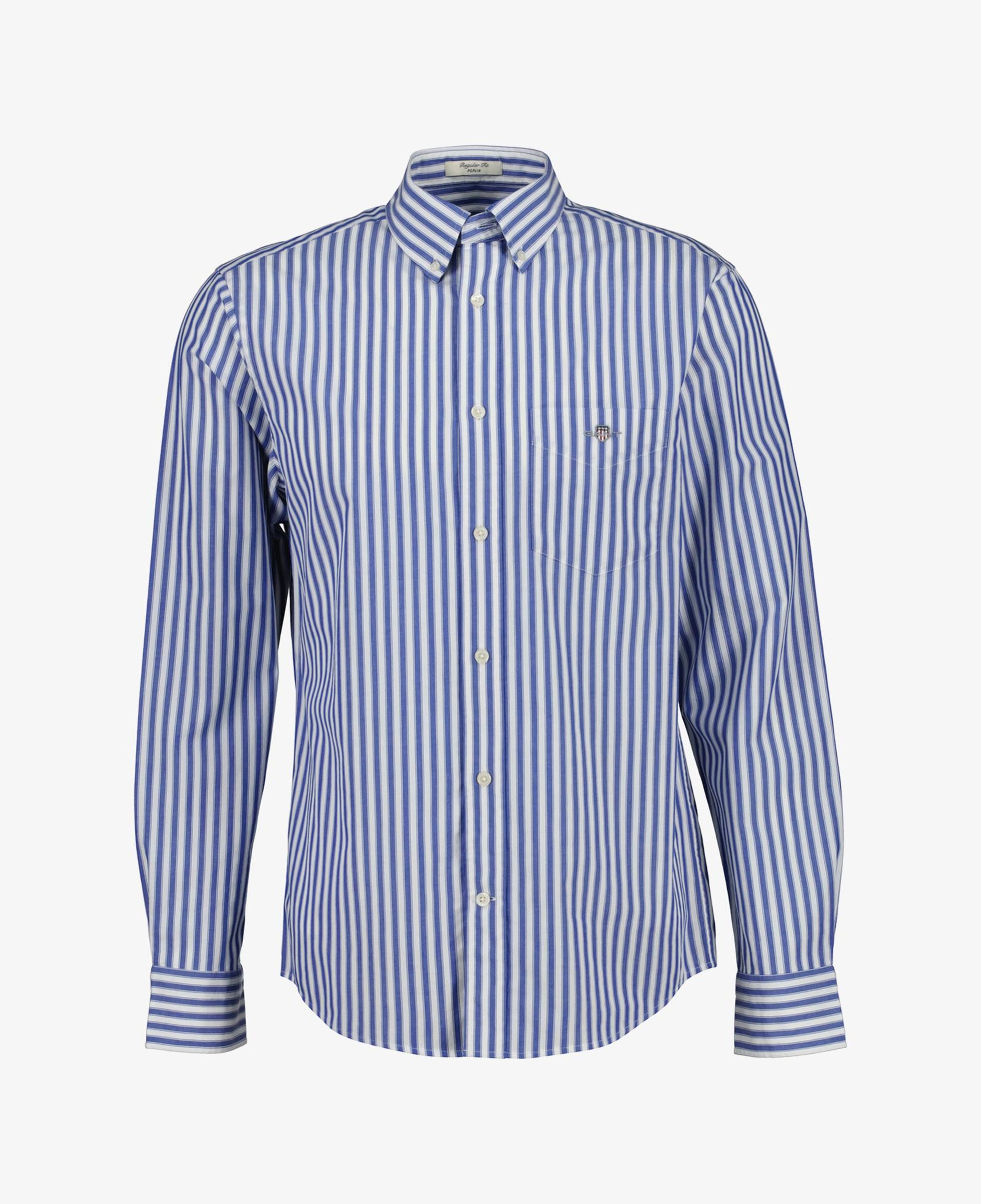 GANT Erkek Mavi Regular Fit Çizgili Logolu Gömlek