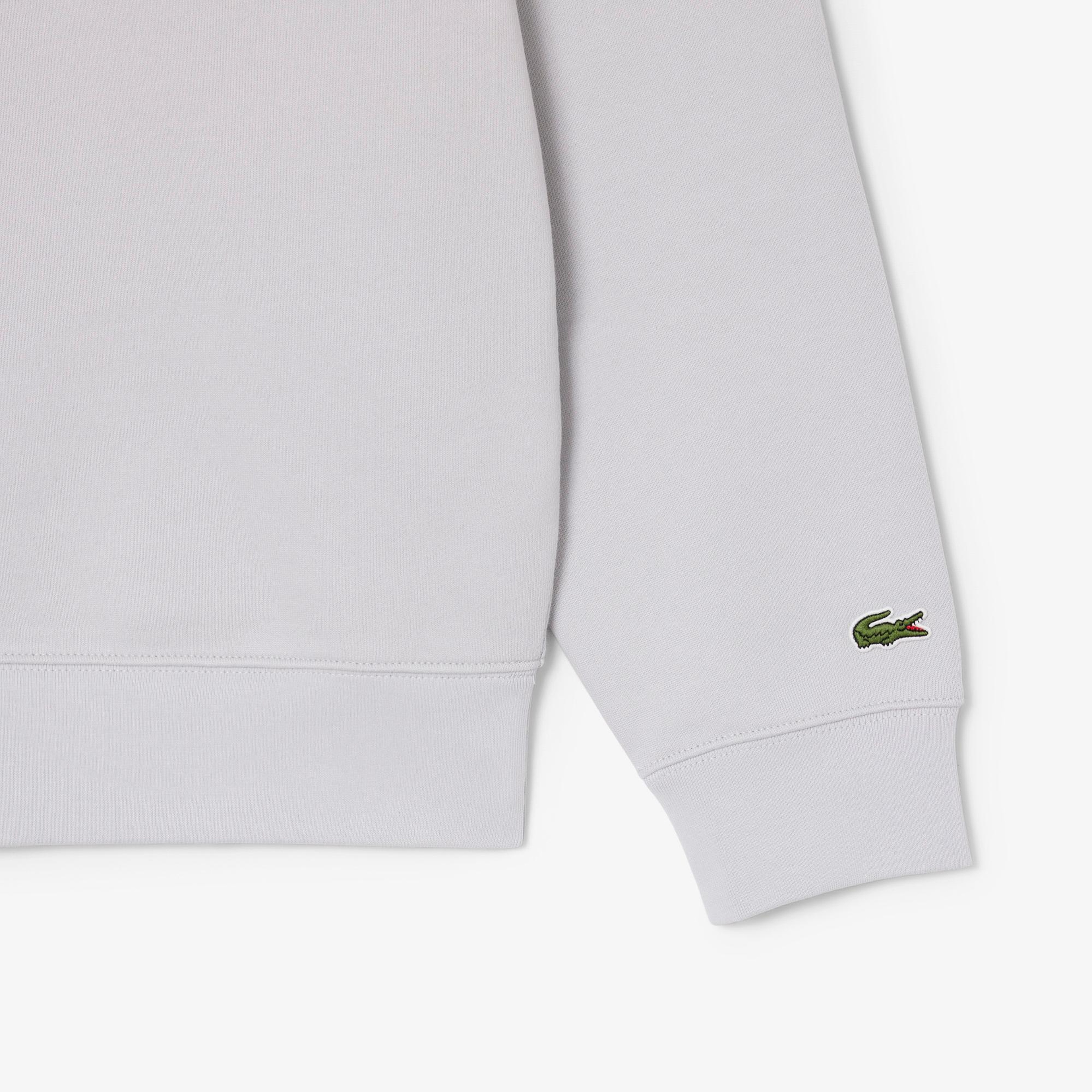 Lacoste Unisex Classic Fit Yarım Fermuarlı Gri Sweatshirt