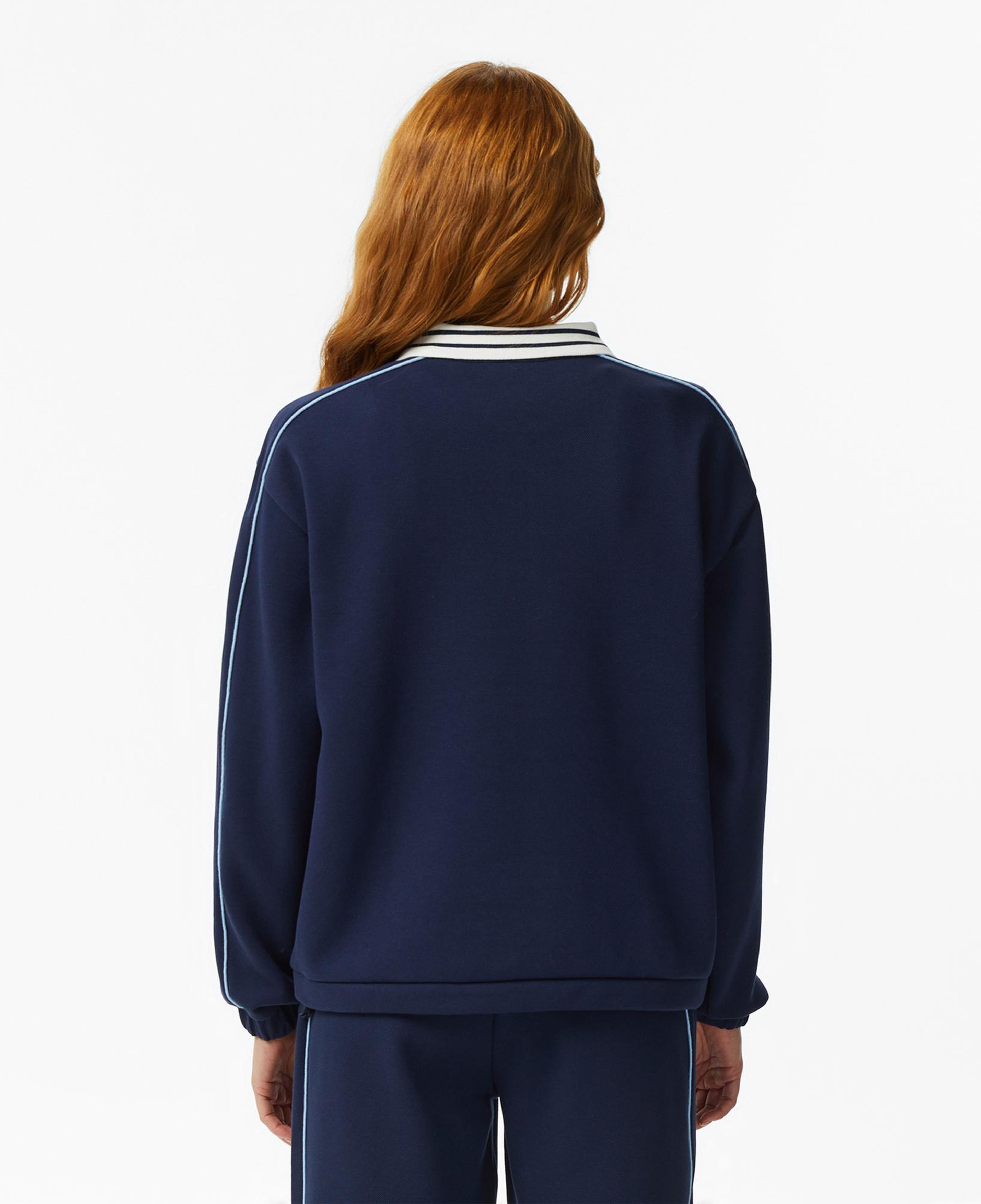 Lacoste Kadın Loose Fit Polo Yaka Lacivert Sweatshirt