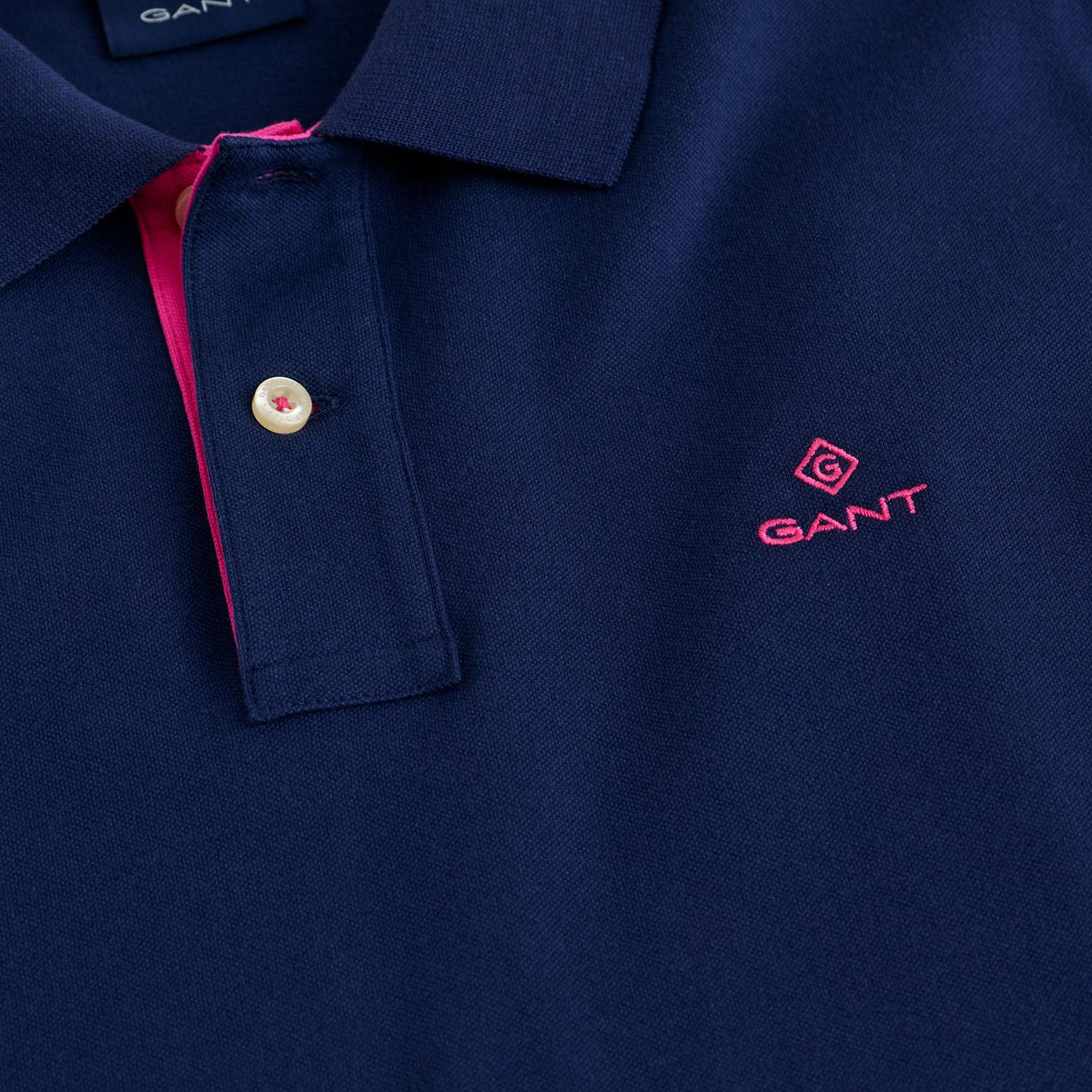 GANT Erkek Lacivert Slim Fit Polo