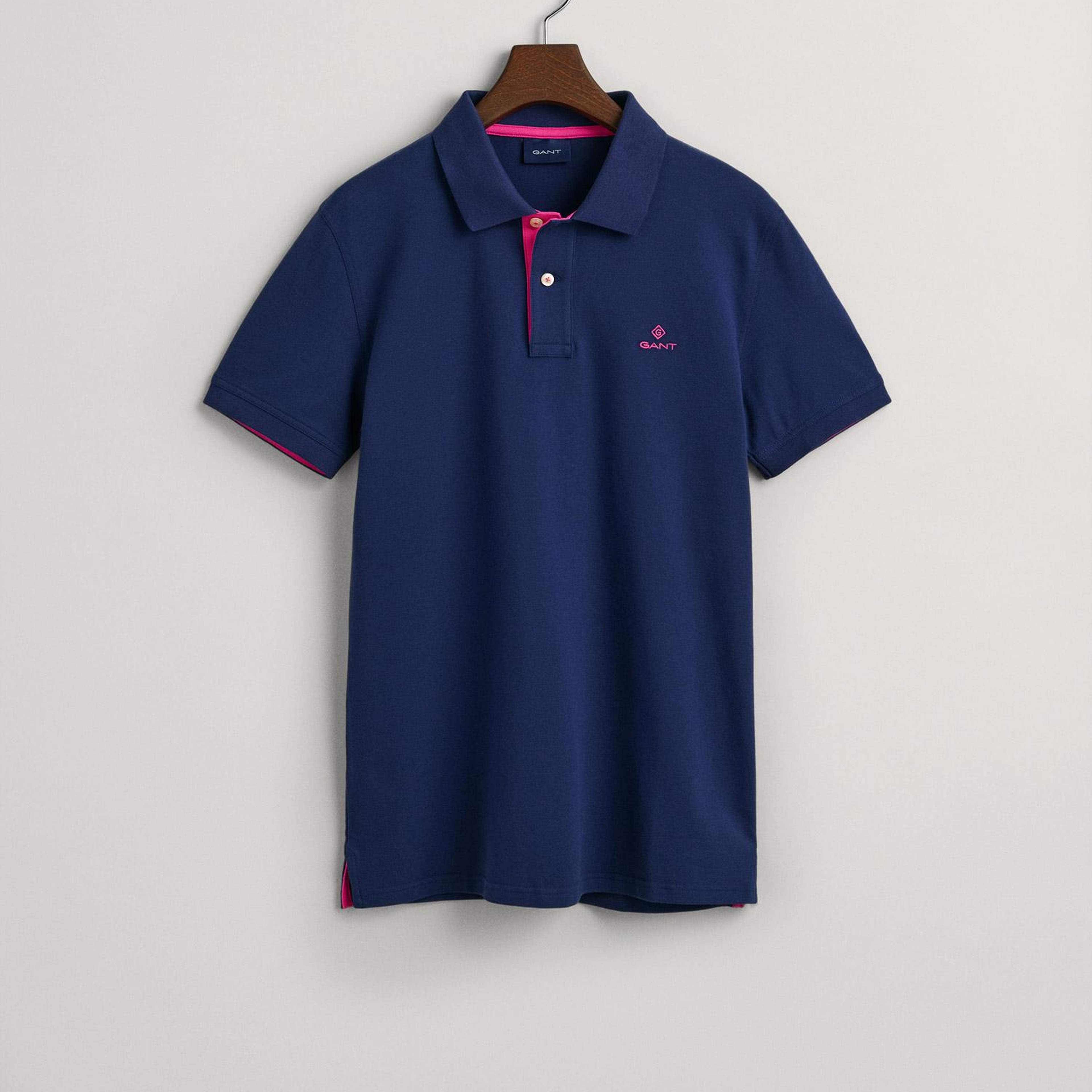 GANT Erkek Lacivert Slim Fit Polo
