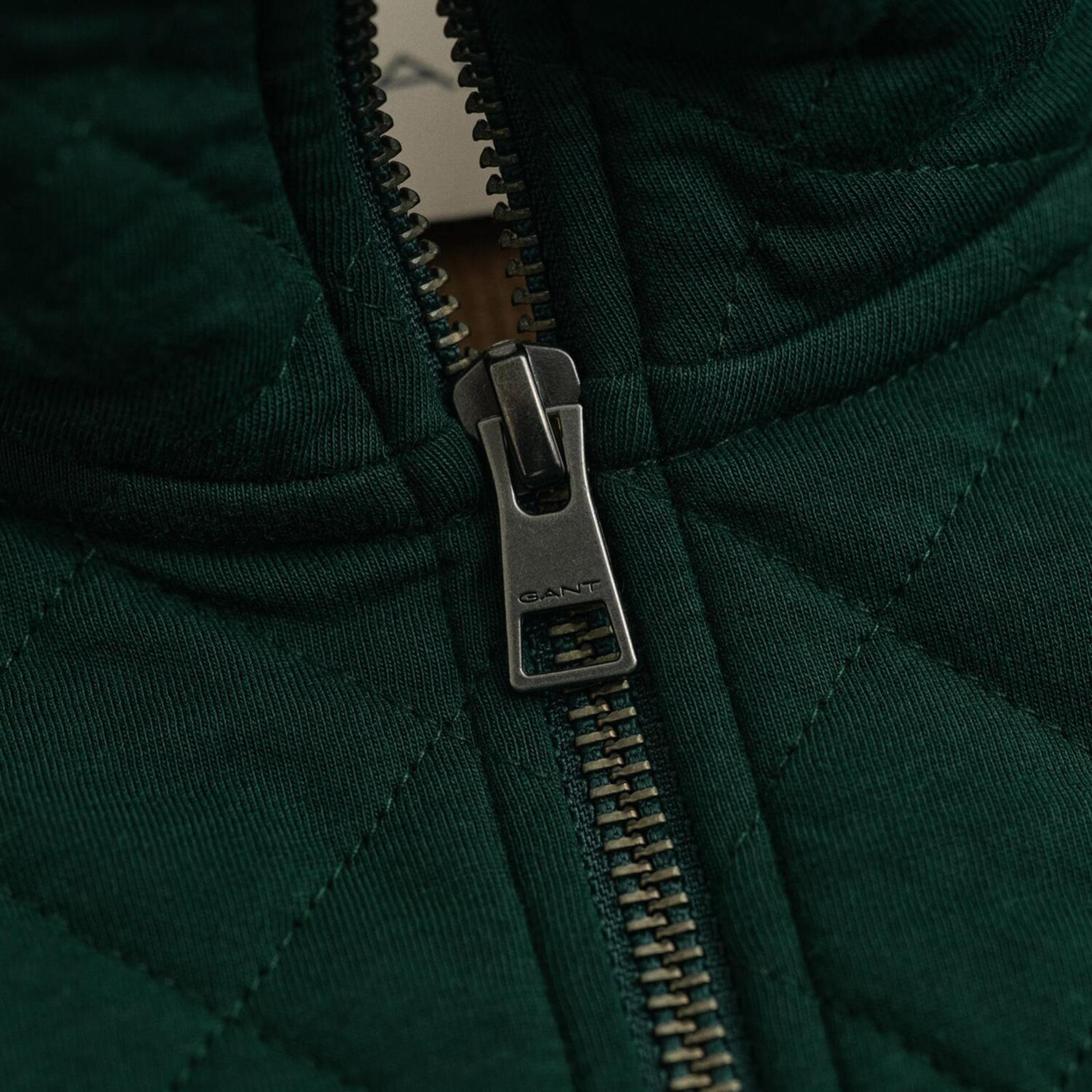 GANT Erkek Yeşil Regular Fit Fermuarlı Sweatshirt