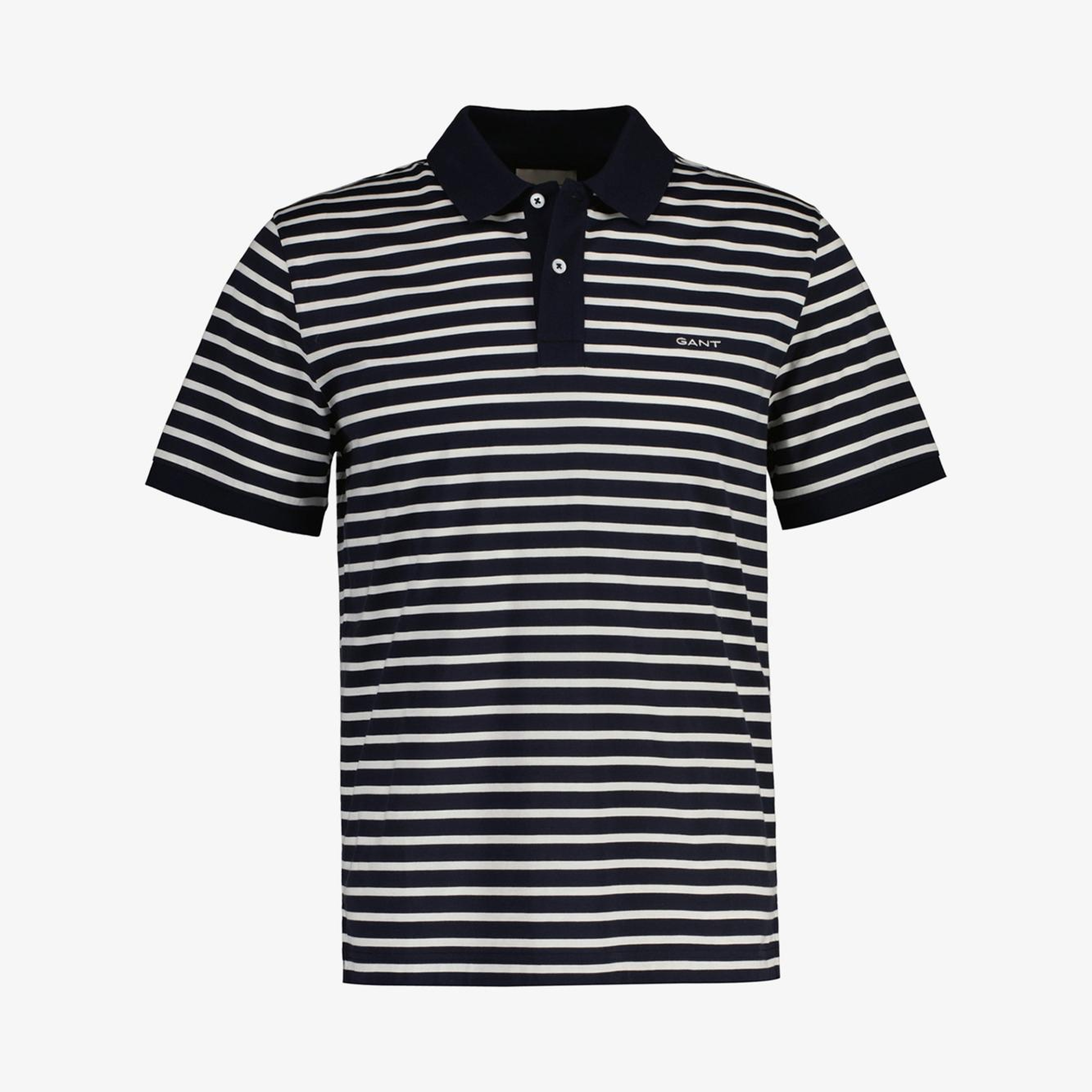 GANT Erkek Lacivert Regular Fit Yaka Çizgili Polo Yaka T-Shirt