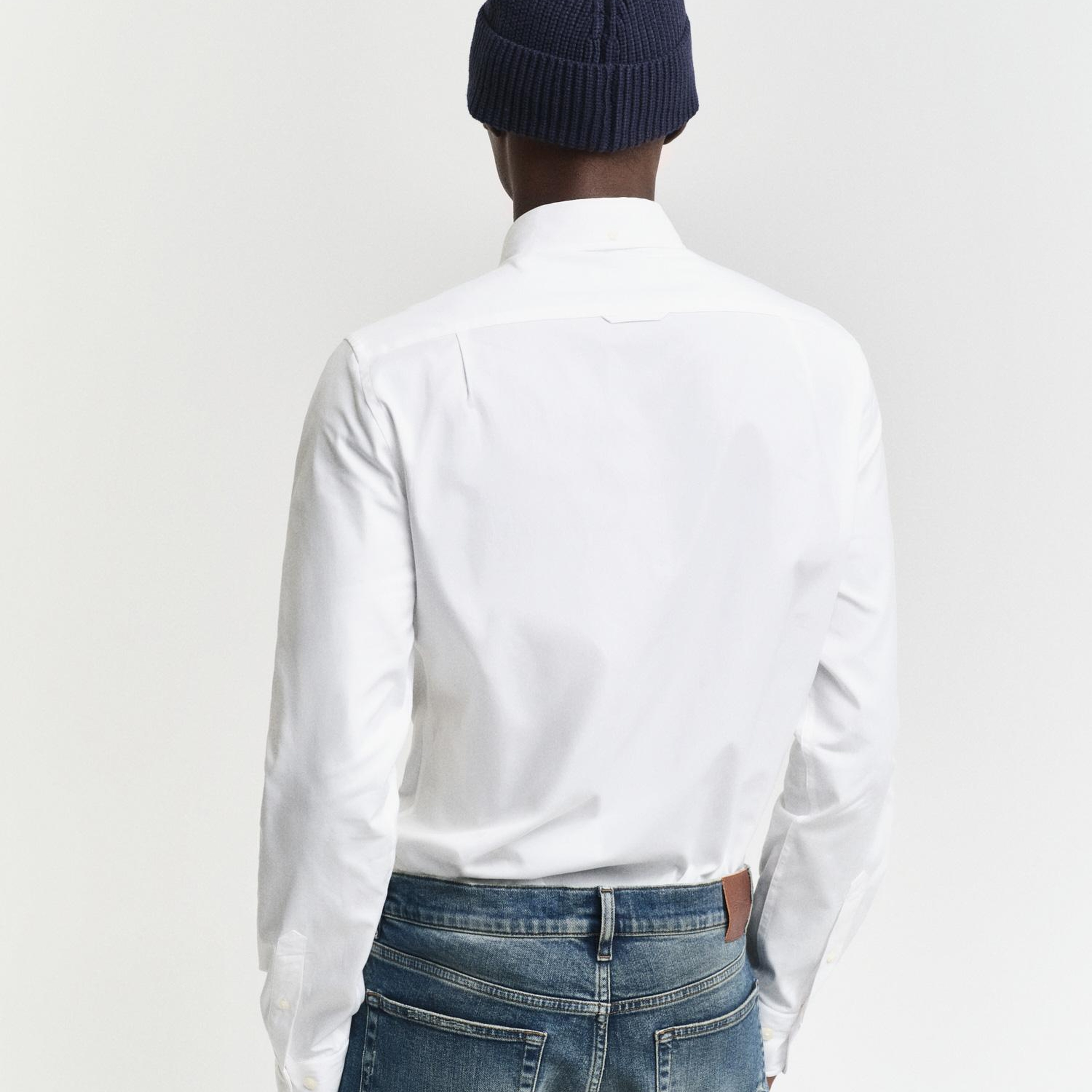 GANT Erkek Beyaz Slim Fit Düğmeli Yaka Oxford Gömlek