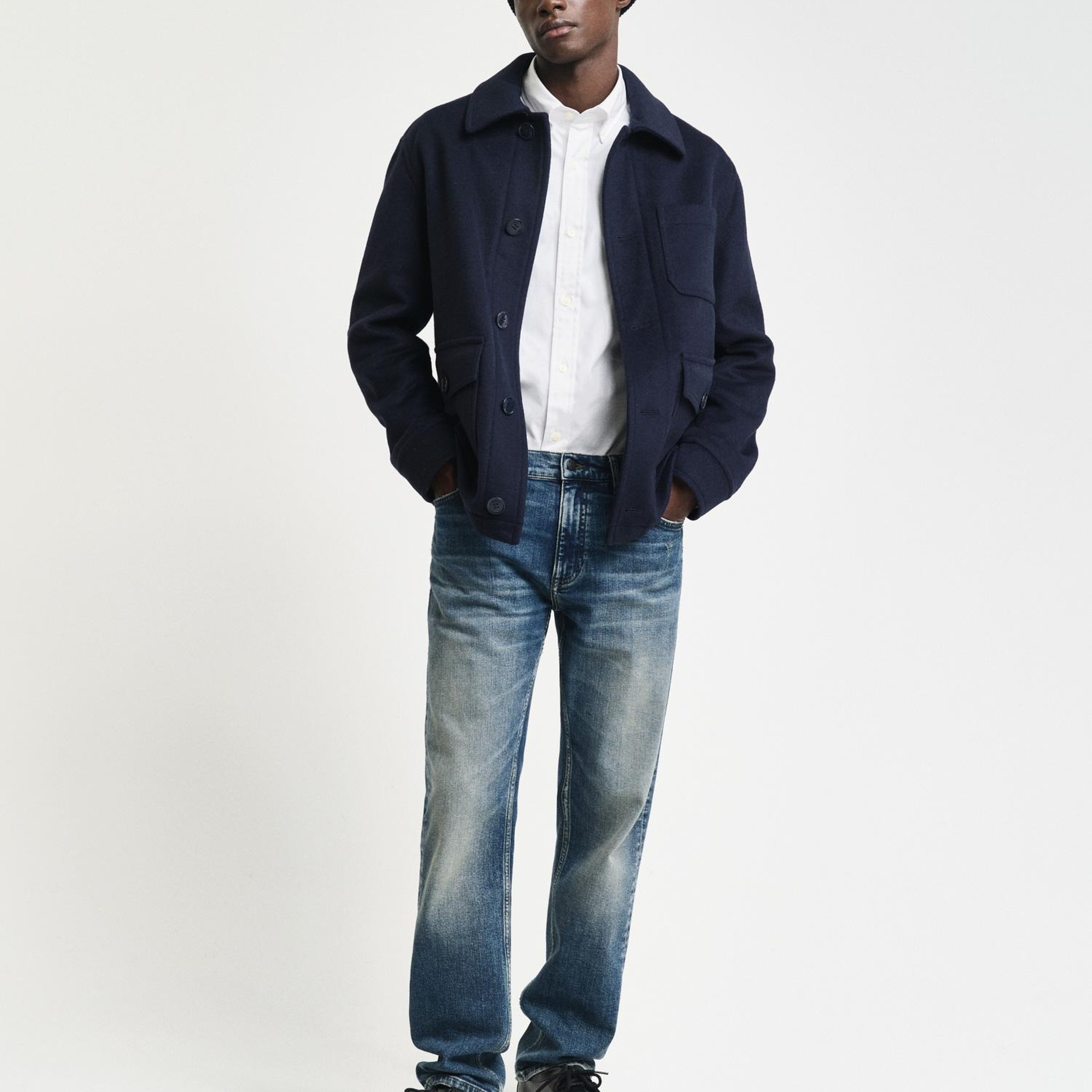 GANT Erkek Beyaz Slim Fit Düğmeli Yaka Oxford Gömlek