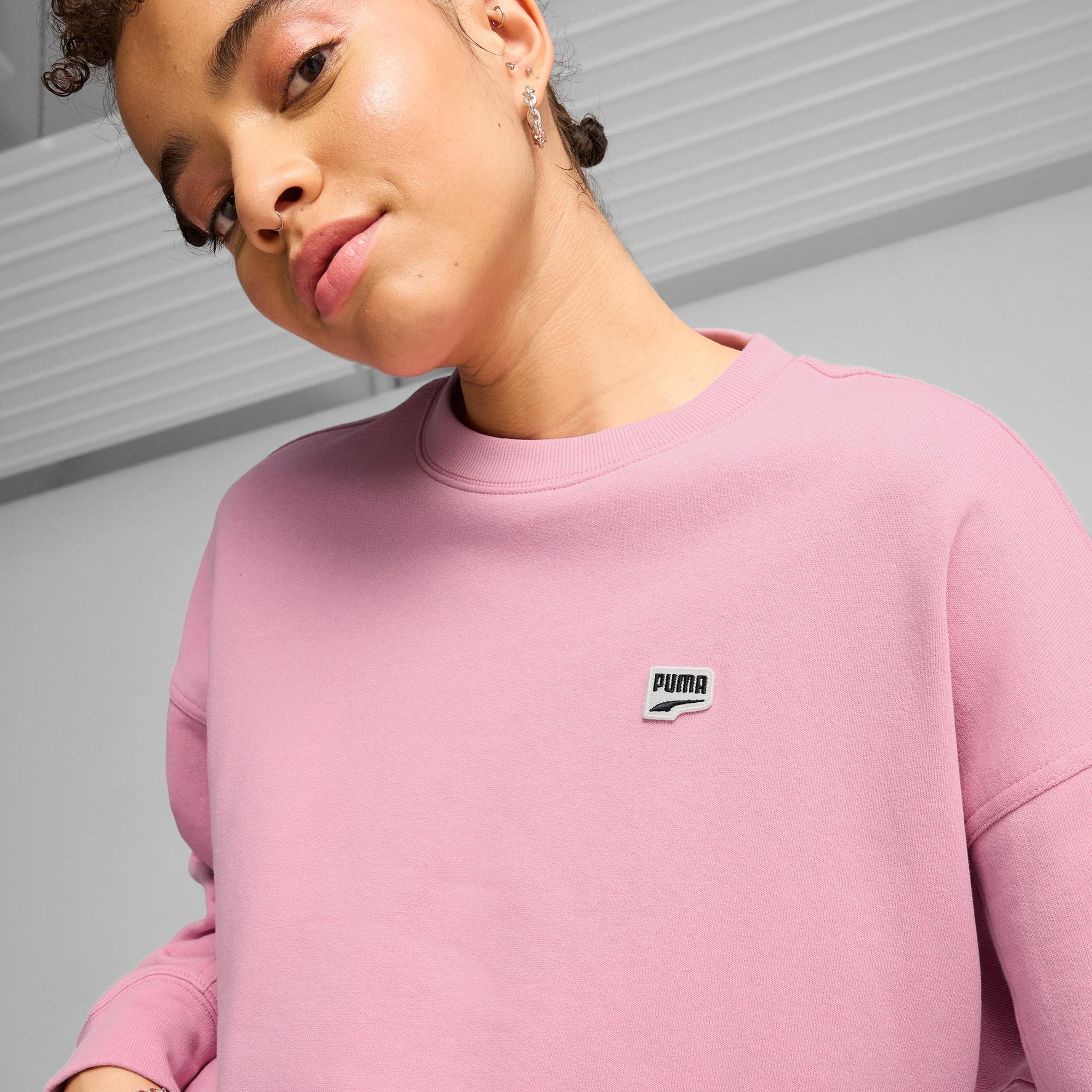 Puma Downtown Re:Collection Crew Kadın Pembe Sweatshirt