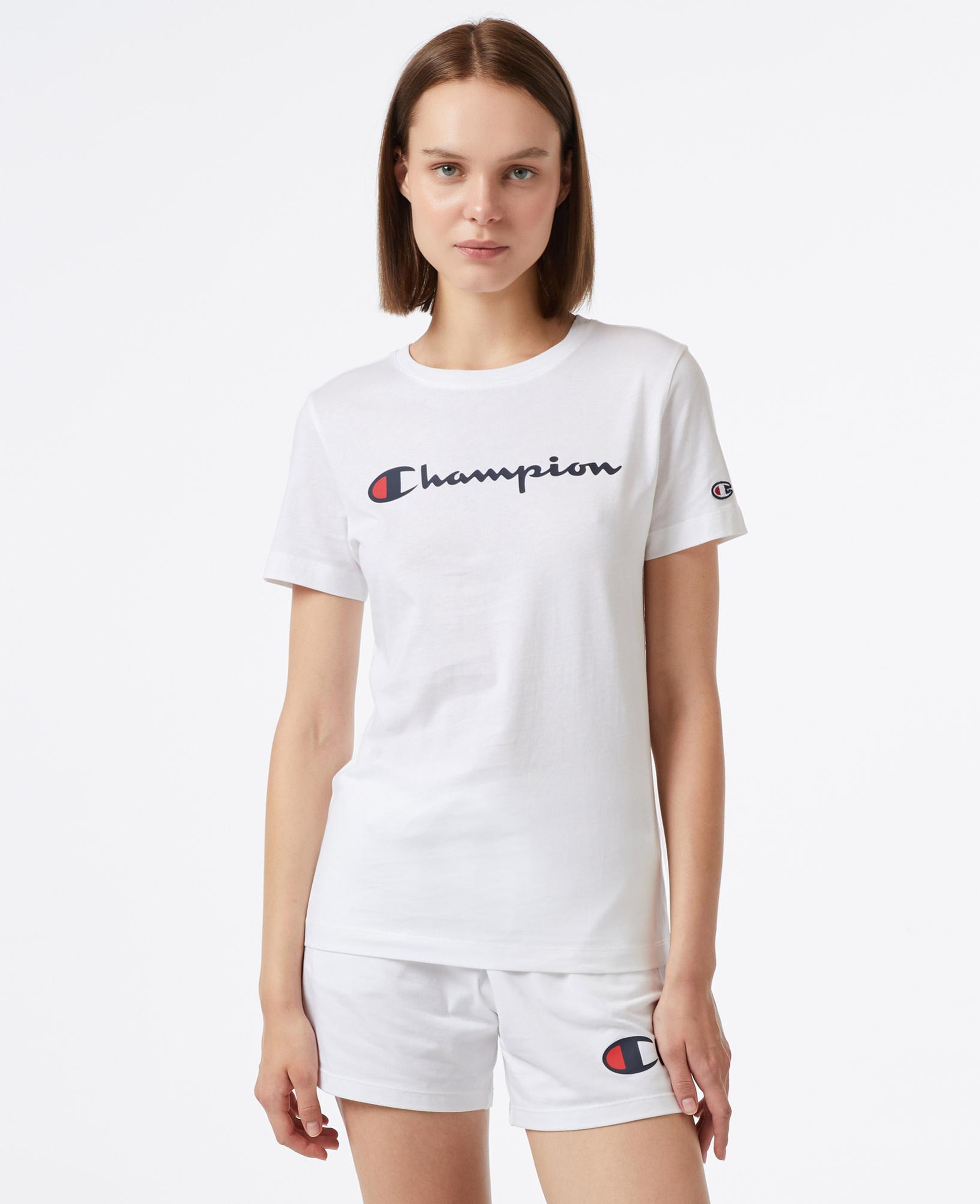 Champion Crewneck Kadın Beyaz T-Shirt